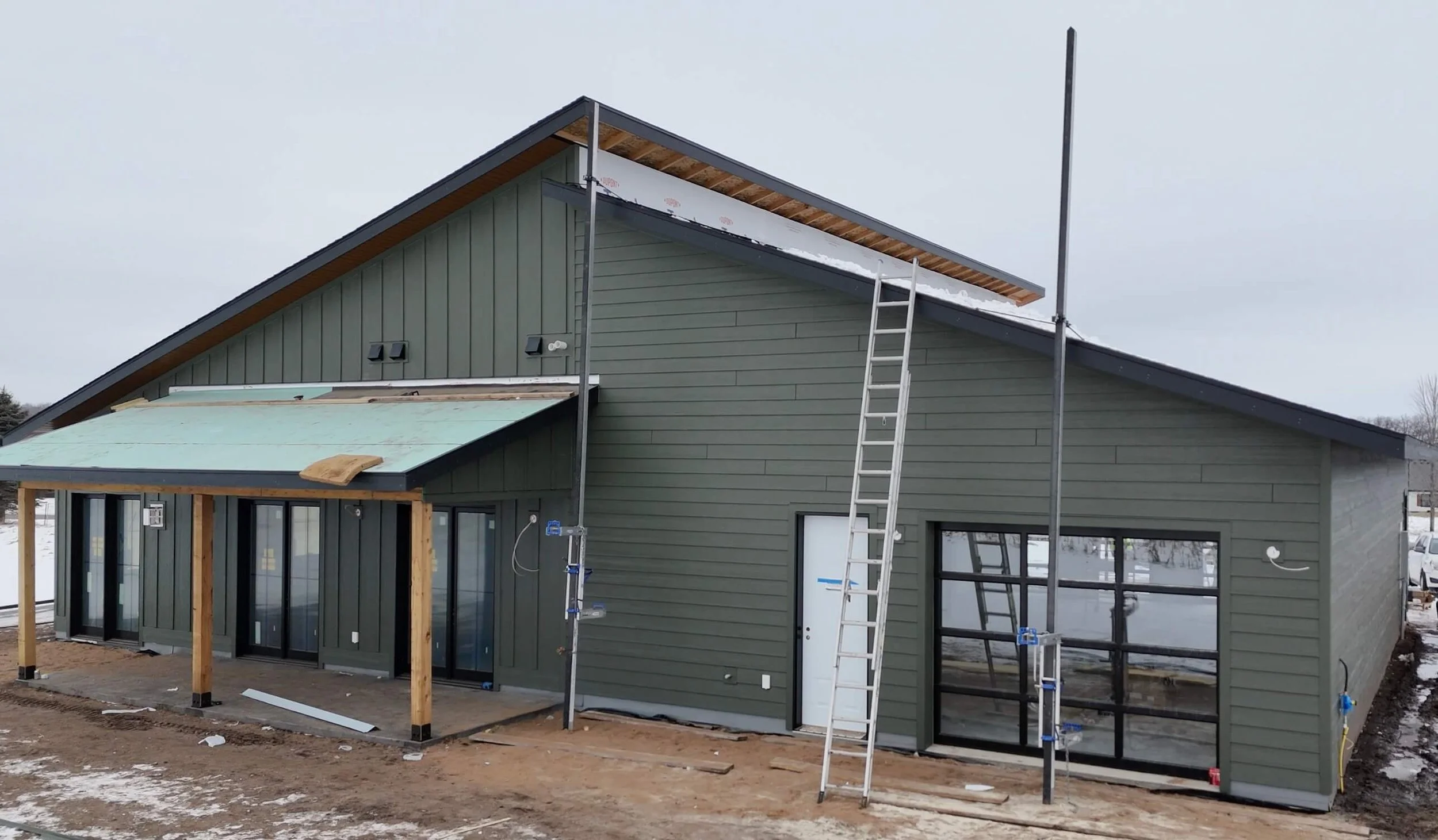 Green LP Siding Installation