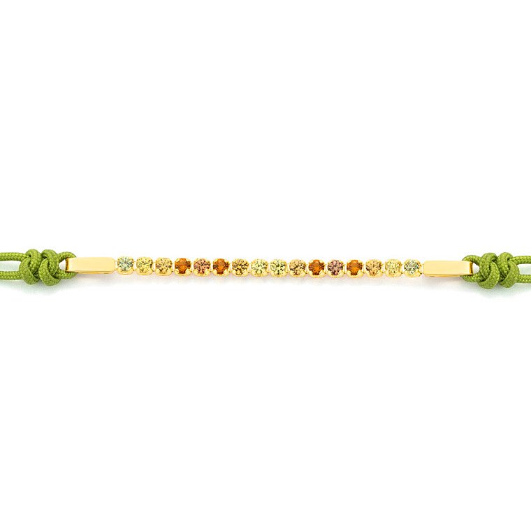 Sunrise Tennis Green Cord Bracelet