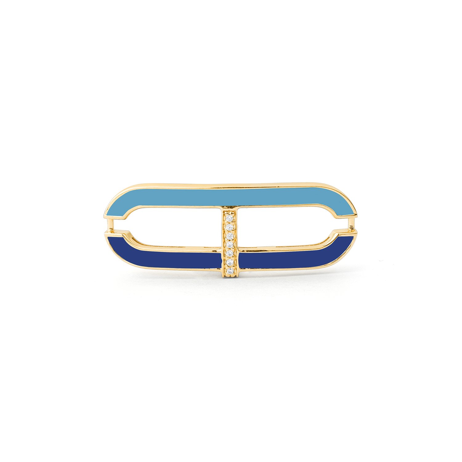Motivo Central Oro 18K con Esmalte Azul Oscuro y Diamantes