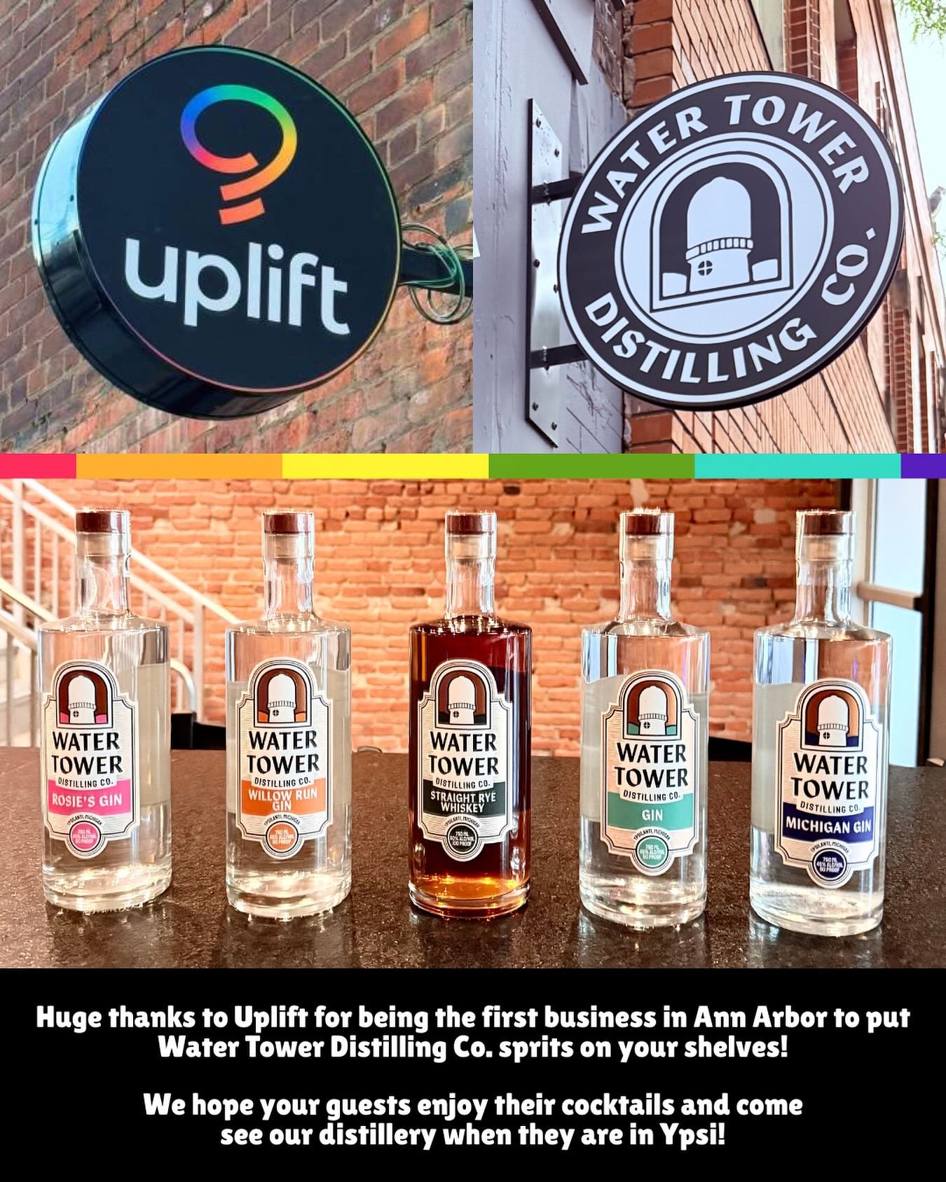 Shout out to @uplift_a2 for stocking our spirits this weekend. We are thrilled for them to be the first business in Ann Arbor to carry us! 

Try out our gin, vodka, or rye there on your next cocktail! We hope to see you all at our distillery next tim
