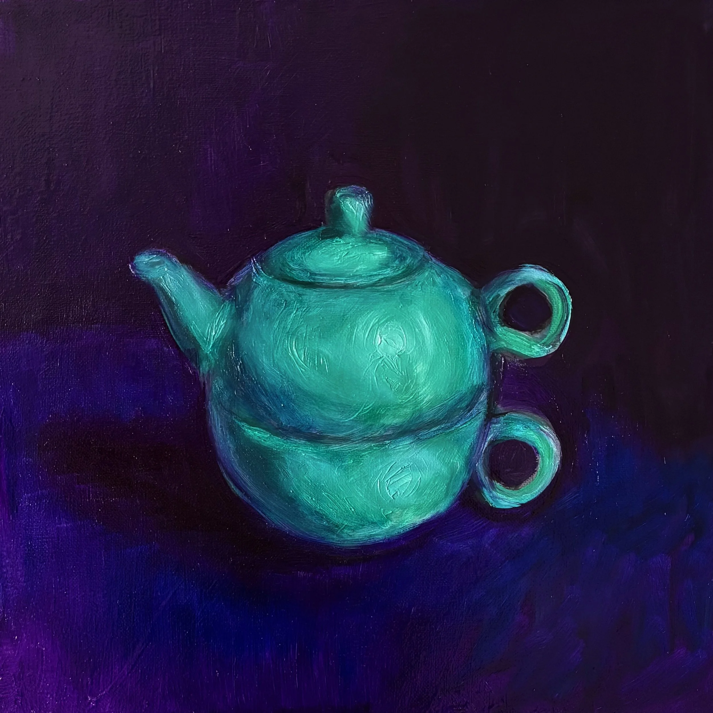 Teapot, 2023, Oil on canvas, 14 x 14 in