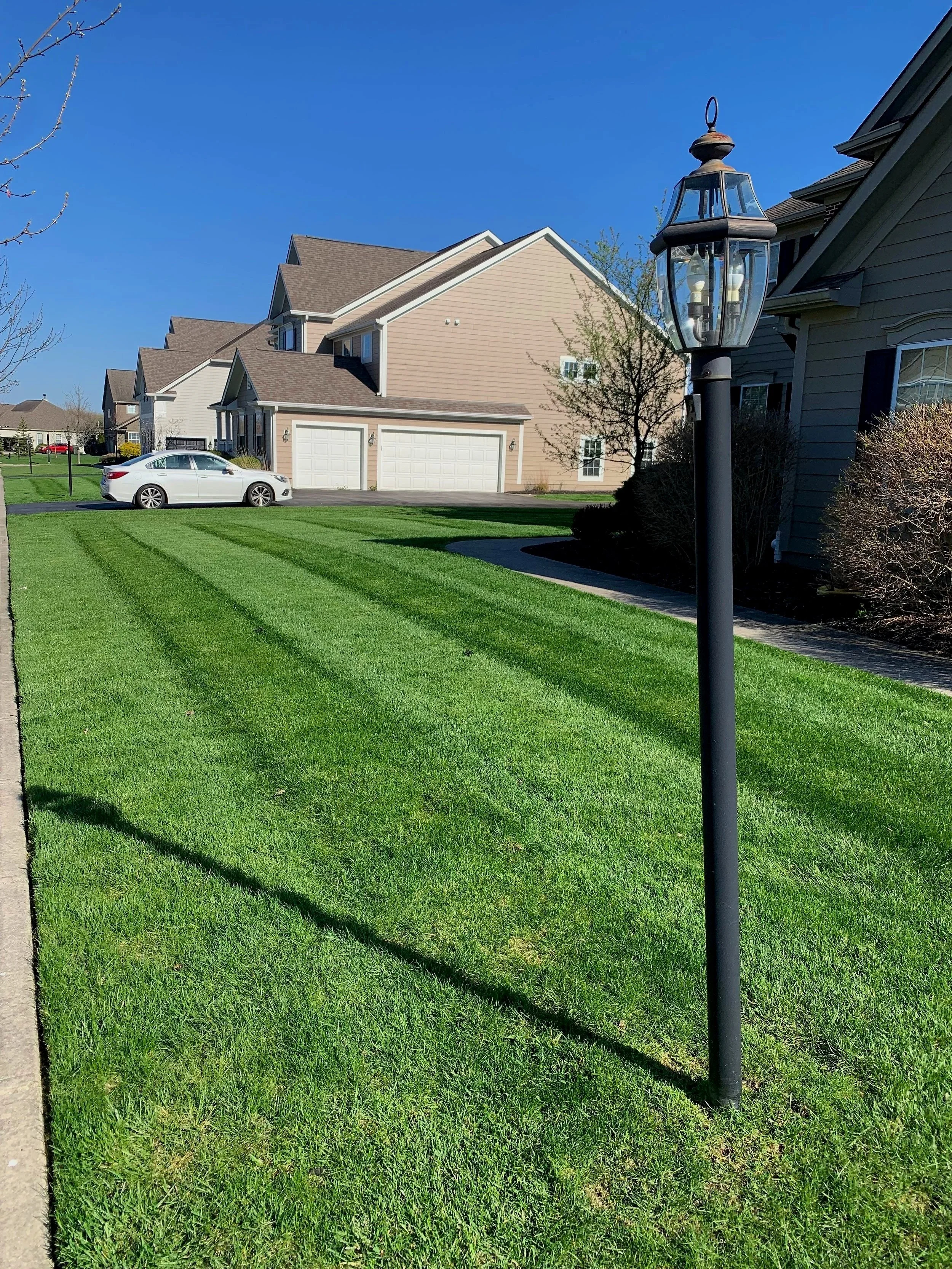 residential lawn mowing with even cut