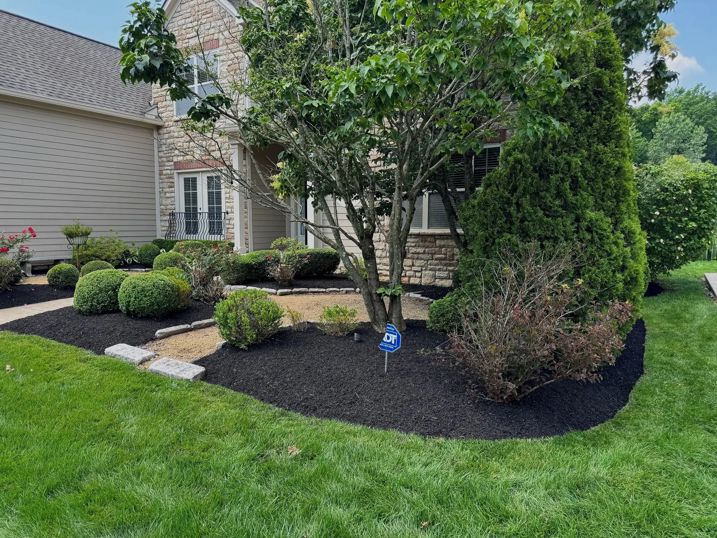 clean landscape beds with new mulch