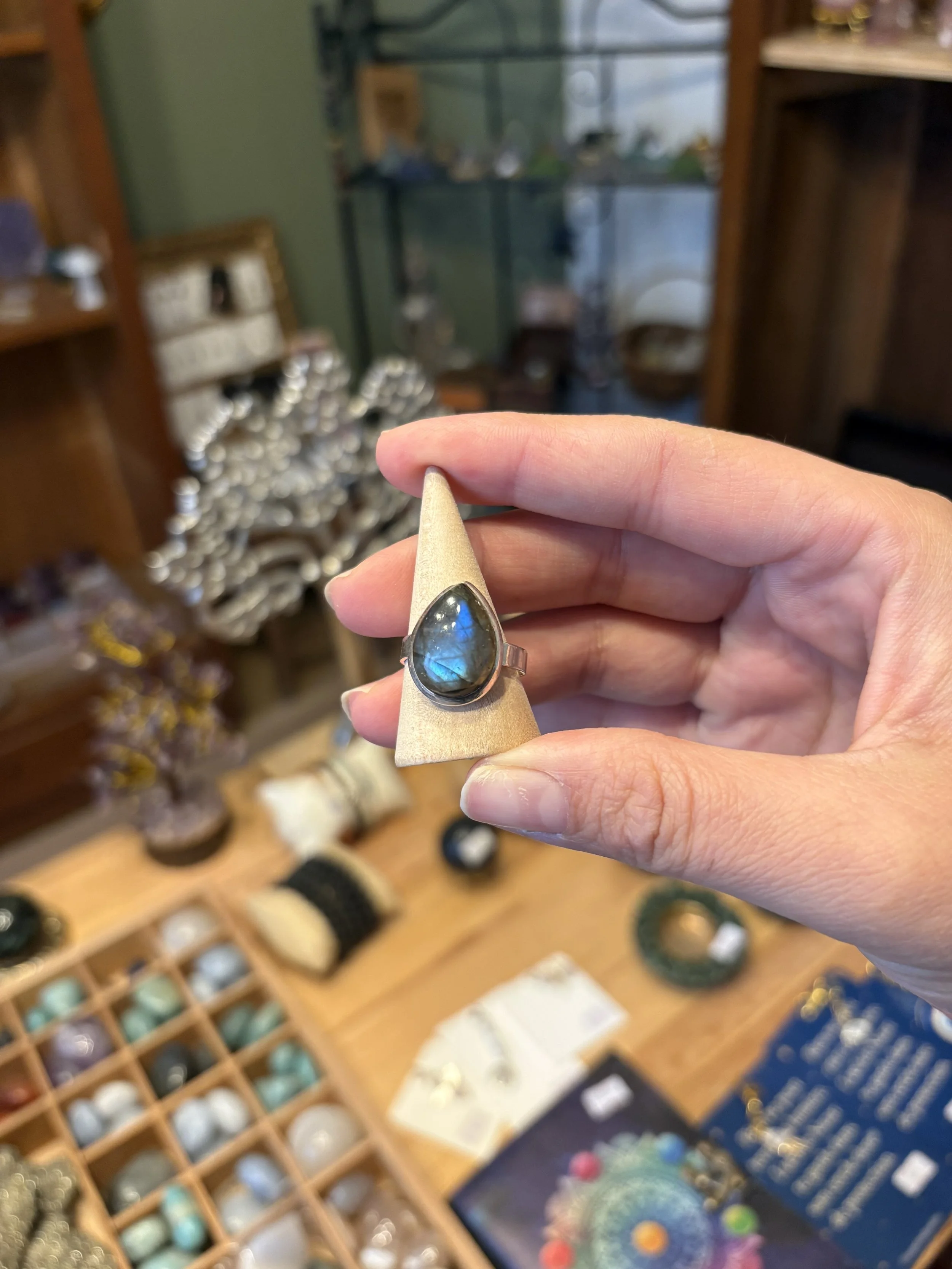 Bague Labradorite goutte