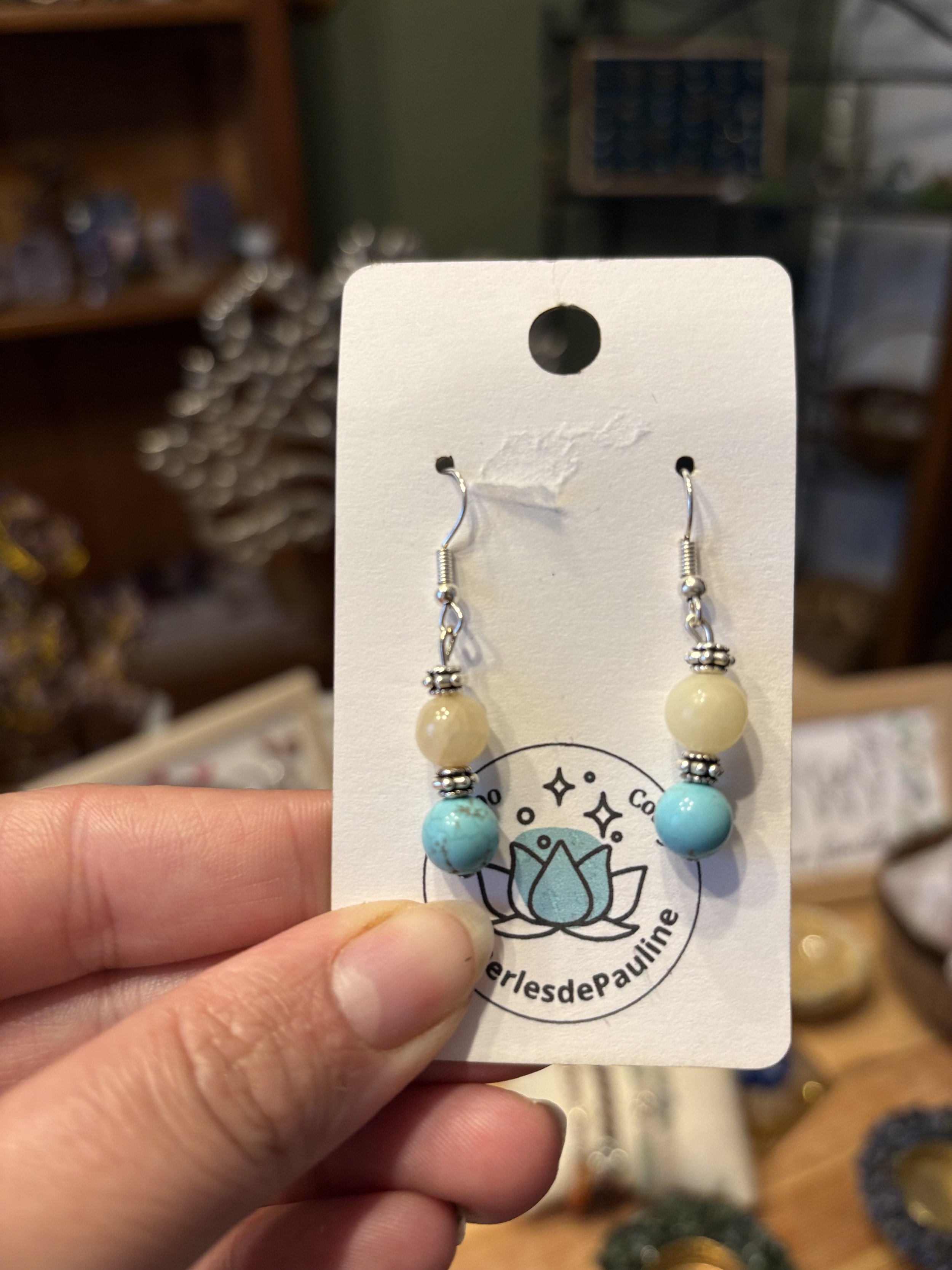 Boucles d’oreilles Caclite Jaune & Turquoise