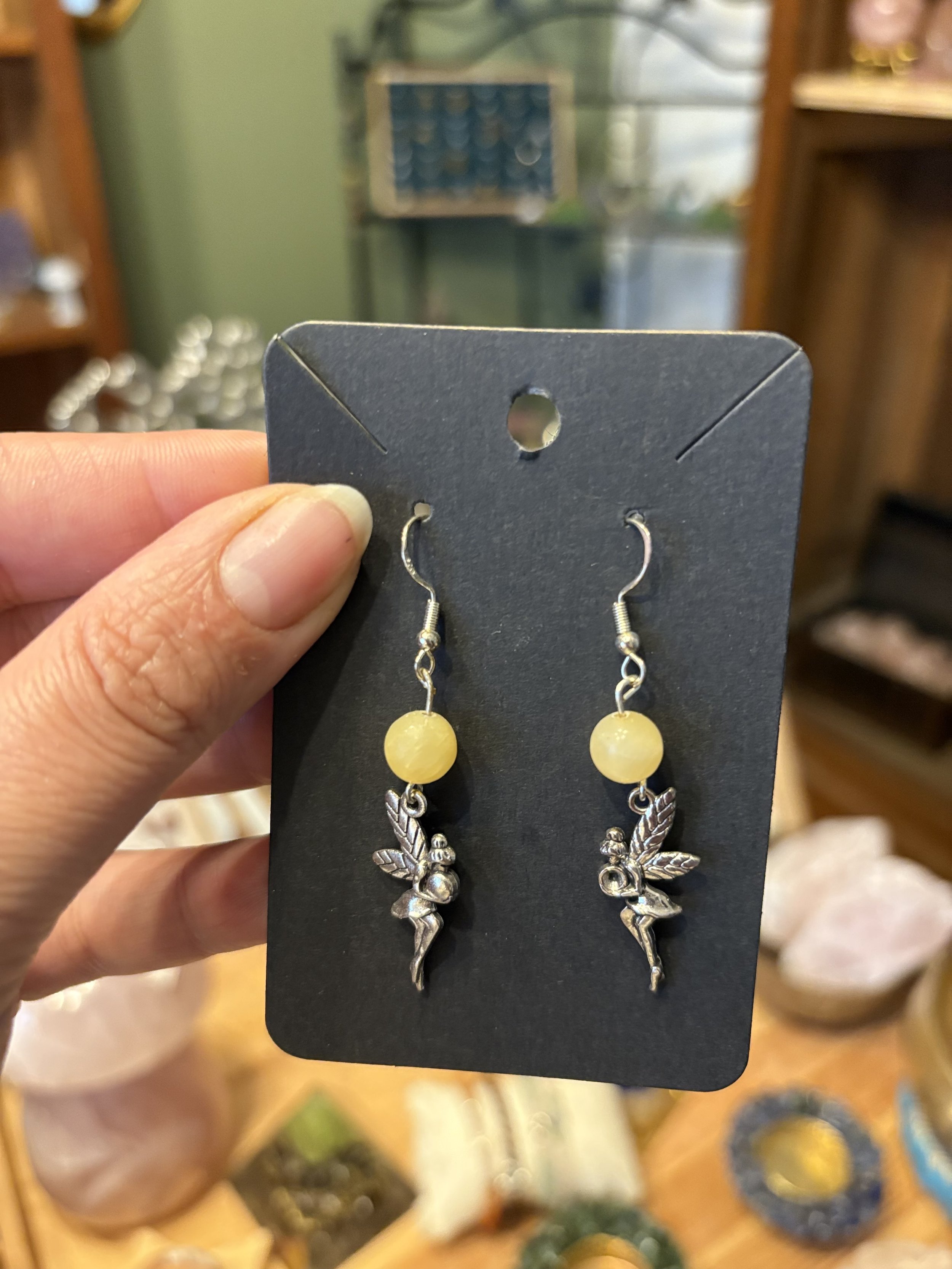 Boucles d’oreilles Calcite Jaune fée