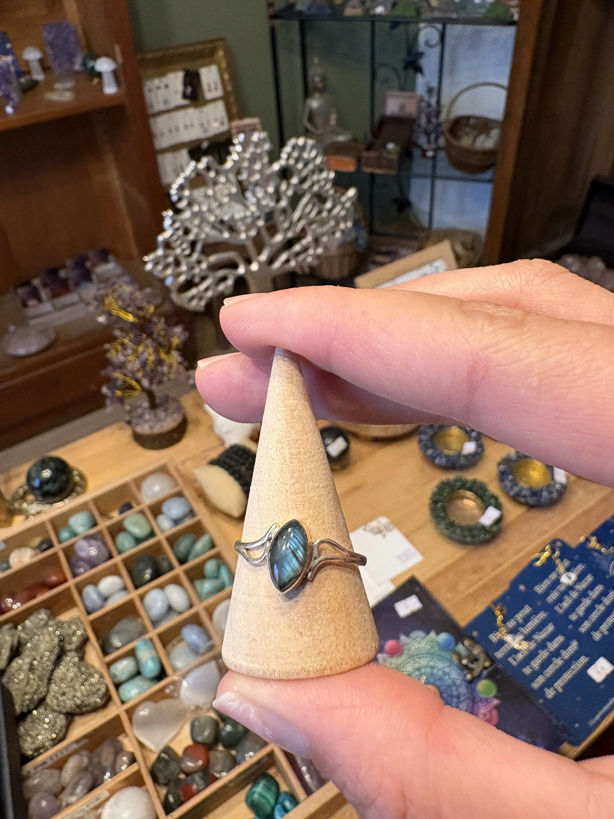 Bague Labradorite bleu