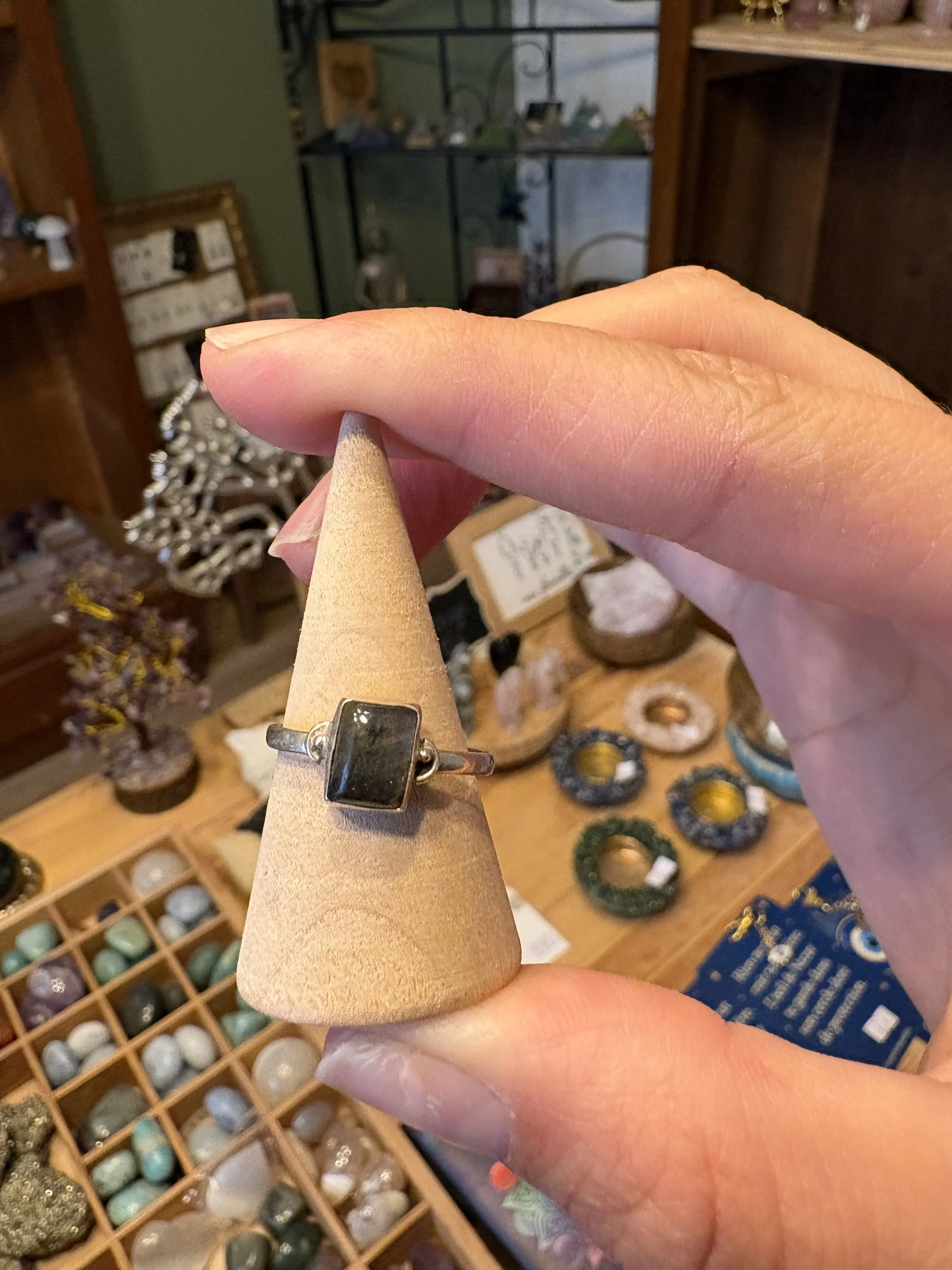 Bague Labradorite rectangle