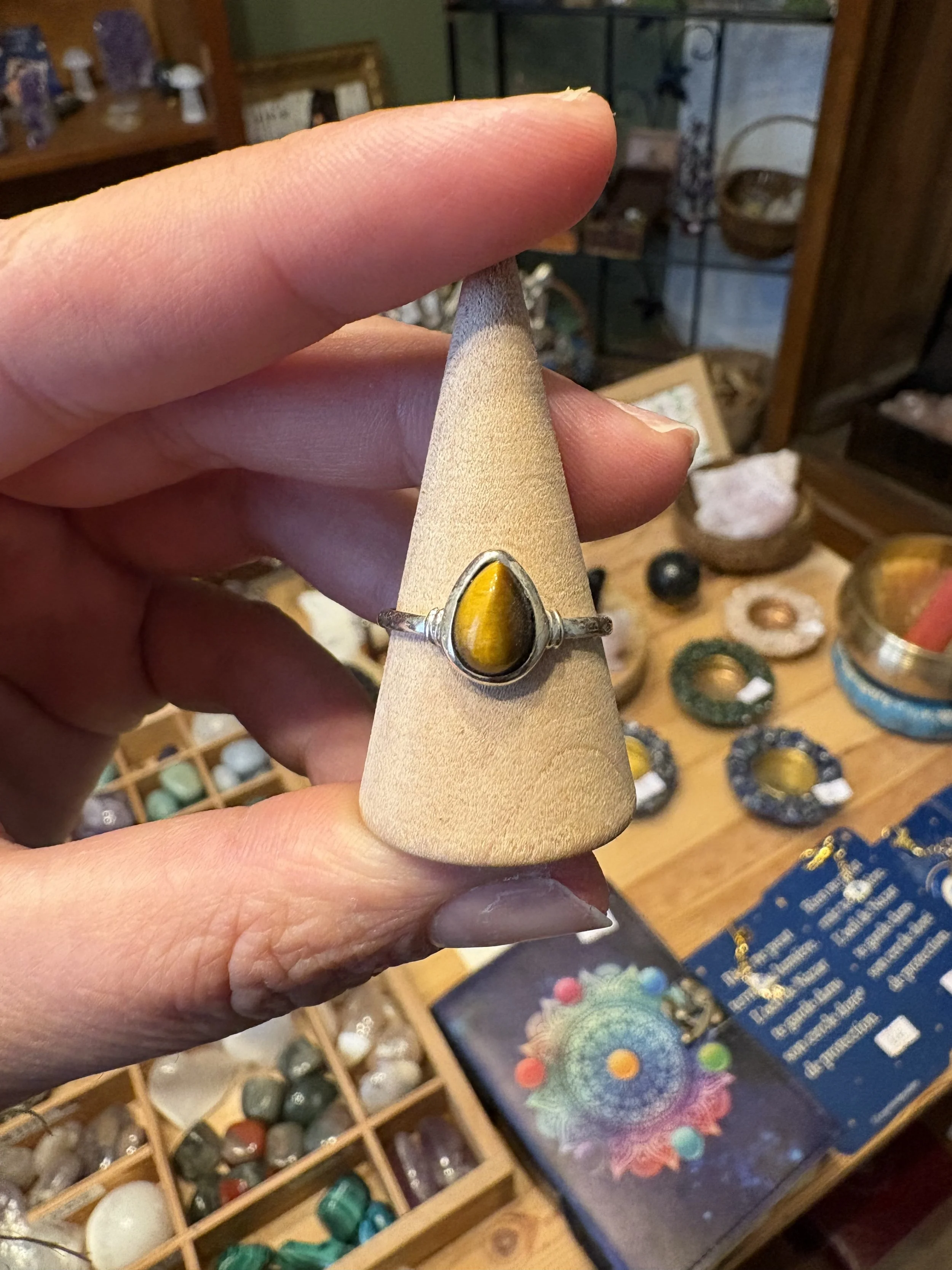 Bague œil du tigre goutte