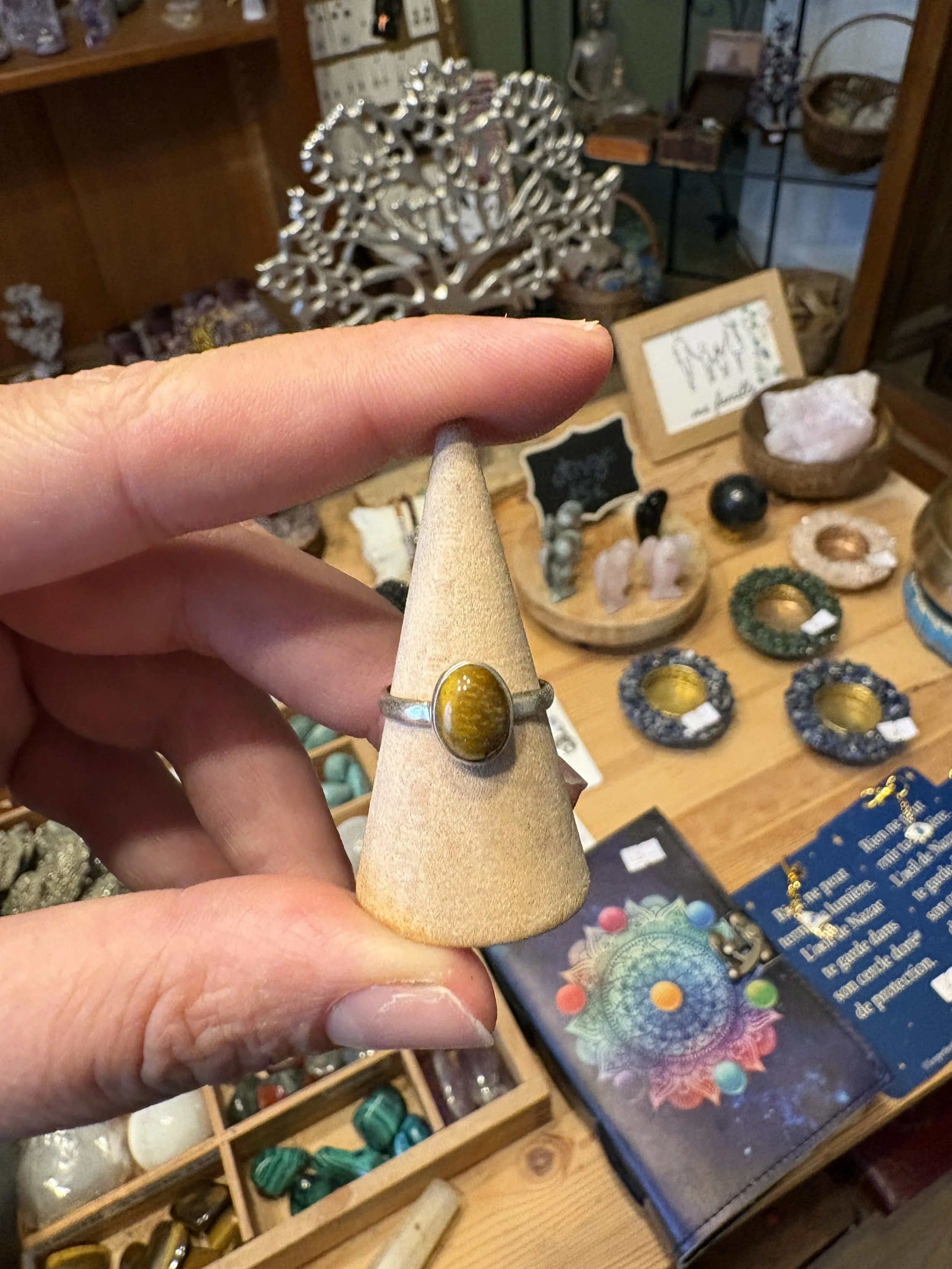 Bague ronde œil du tigre