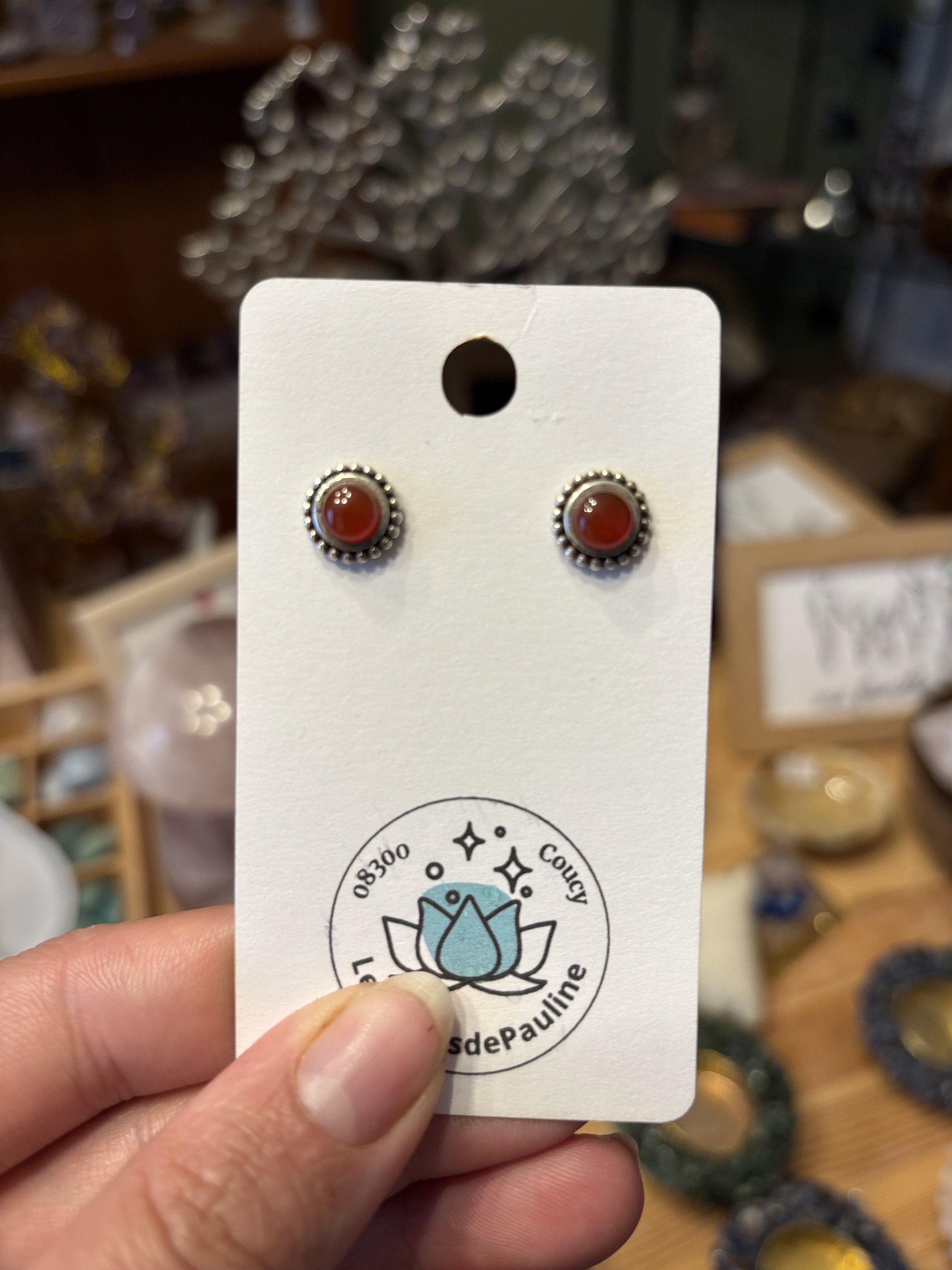 Boucles d’oreilles cornaline