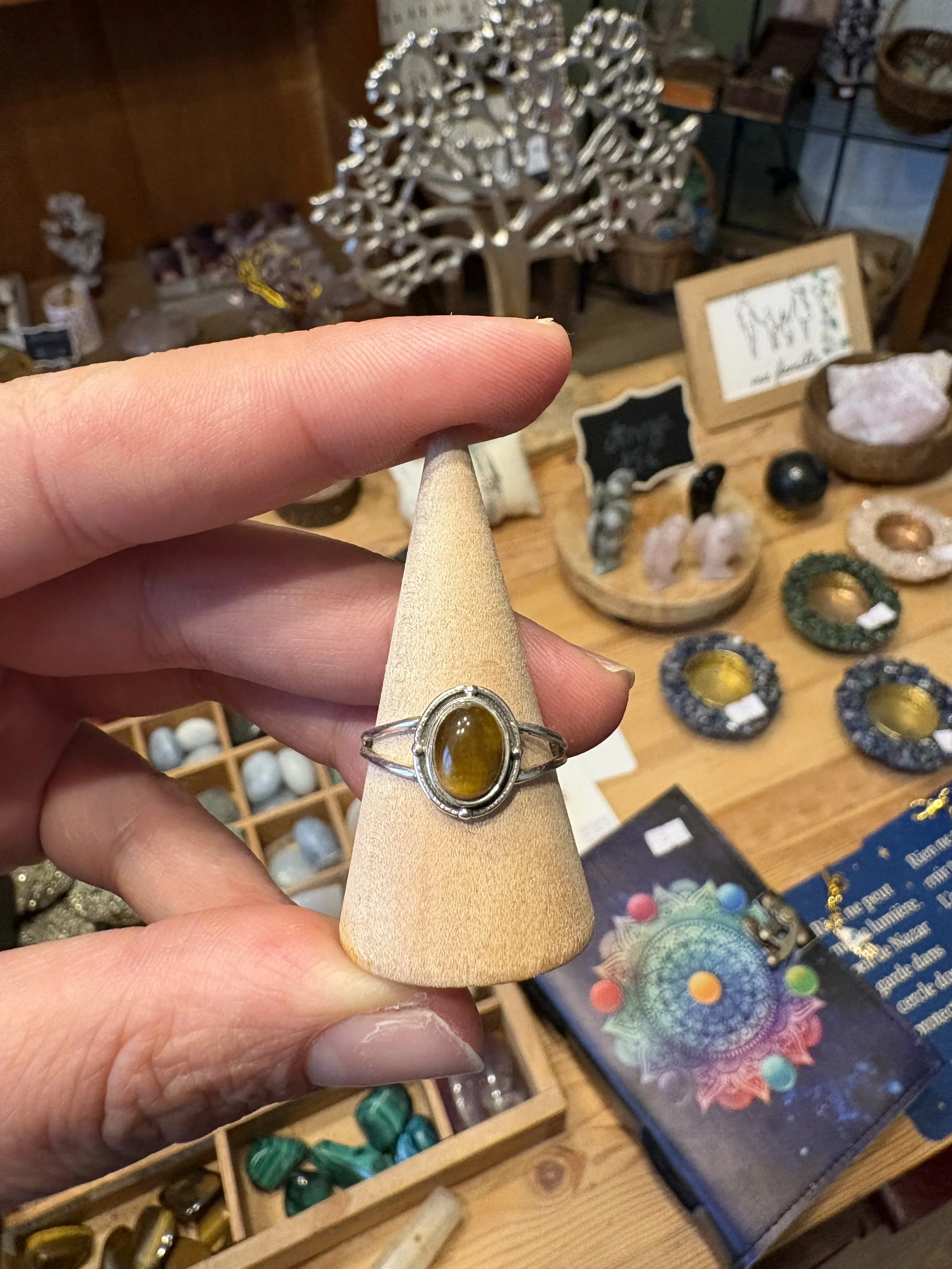 Bague œil du tigre ovale