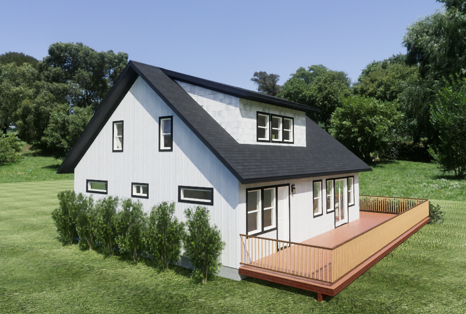 Loft Cottage exterior rendering 3