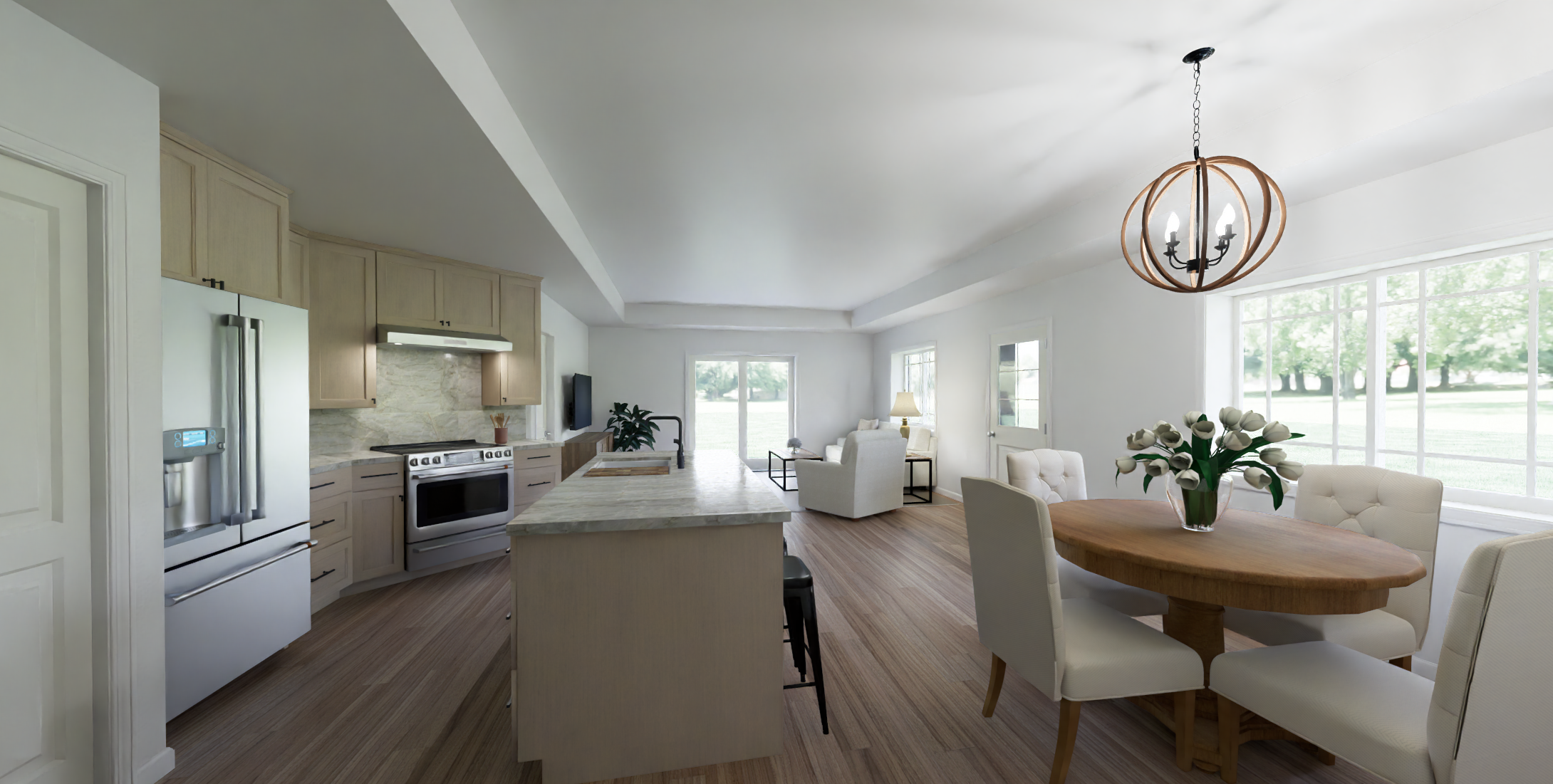 Classic Ranch interior rendering, view 1