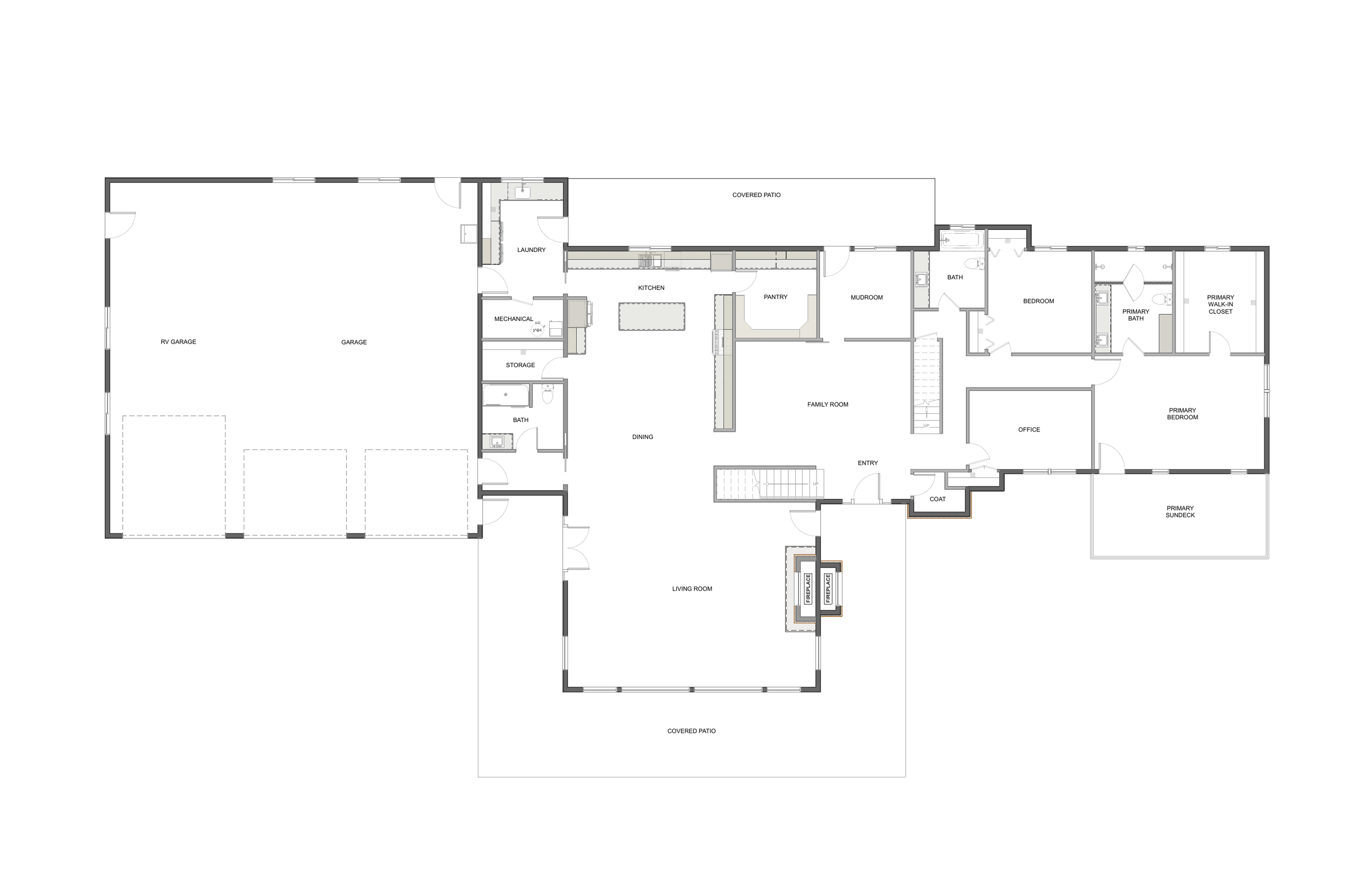 Timber Porch Lodge main level floor plan