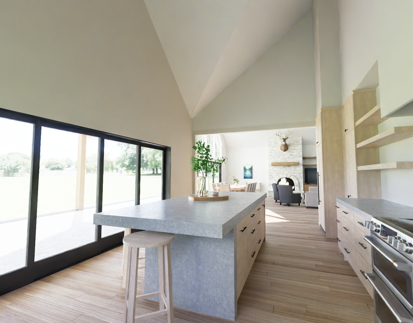 Rustic Timber Ranch interior rendering 4