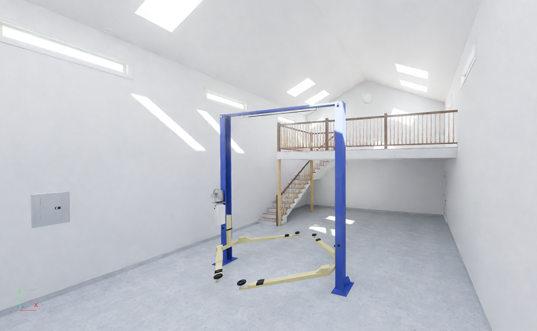 Gabled Shop with Porch interior rendering