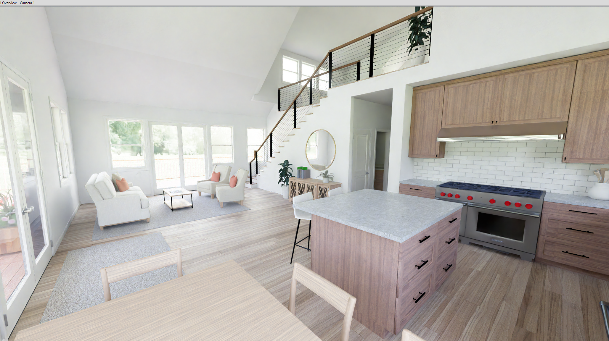 Loft Cottage interior rendering 2