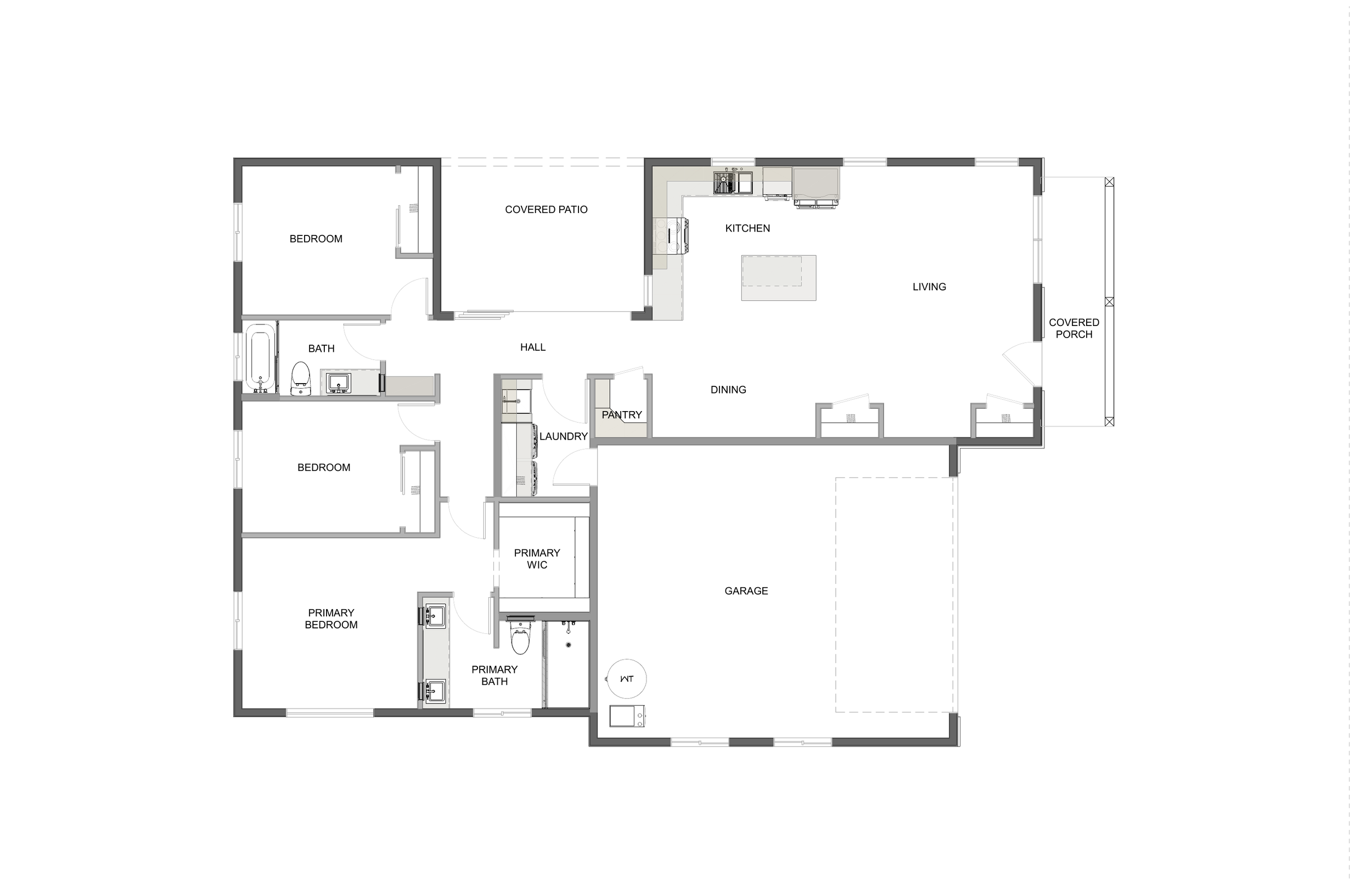 White Cottage Ranch floor plan