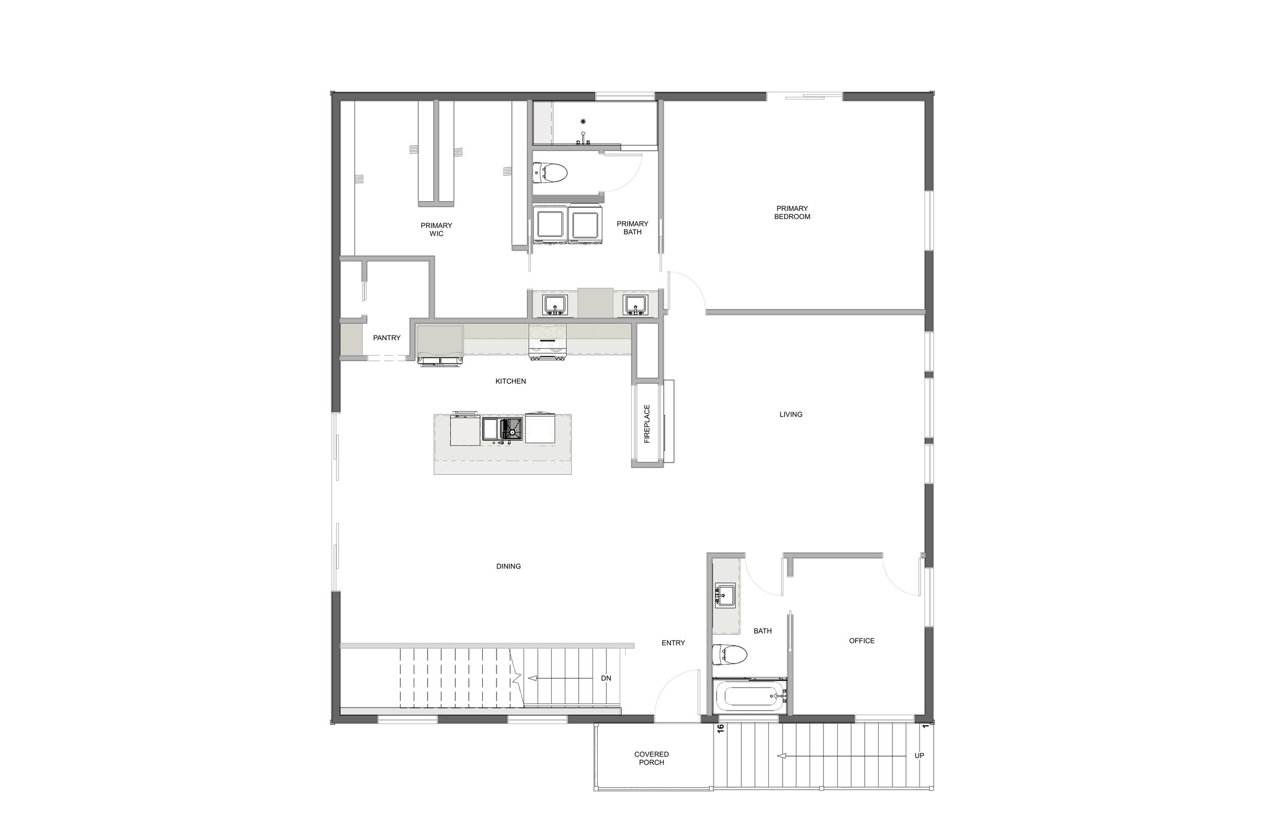 Chalet with Three-Car Garage upper level floor plan