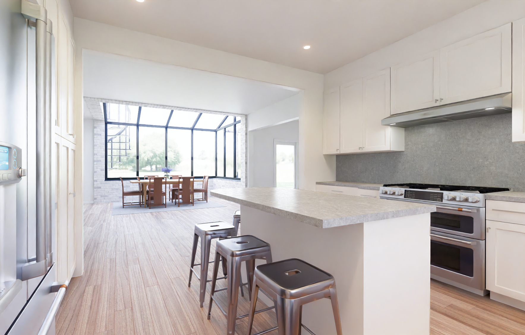 Interior rendering of Two Story Transitional, view 1.