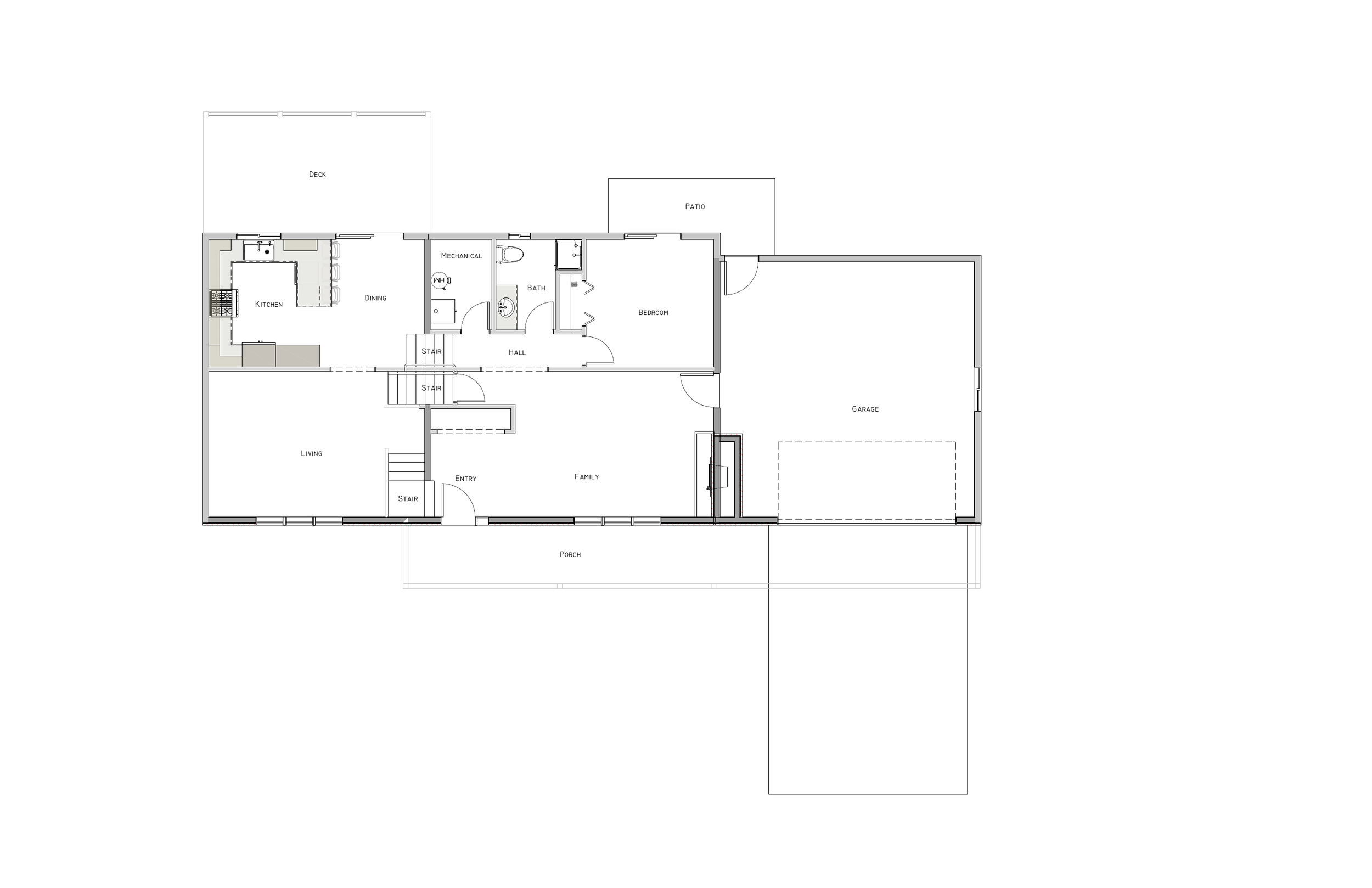 Level 1 floor plan for Boise Remodel 2, alternate design.