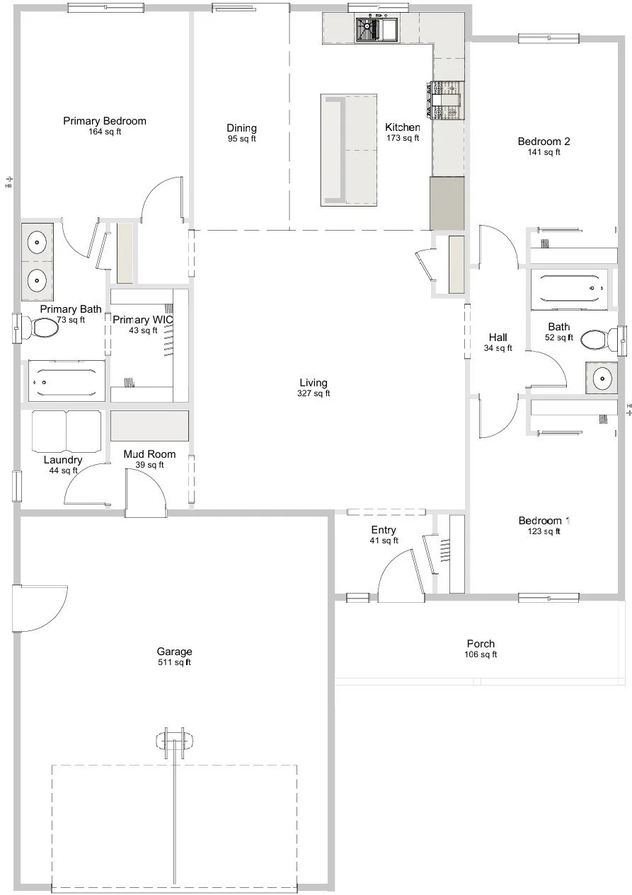 Gabled Cottage floor plan