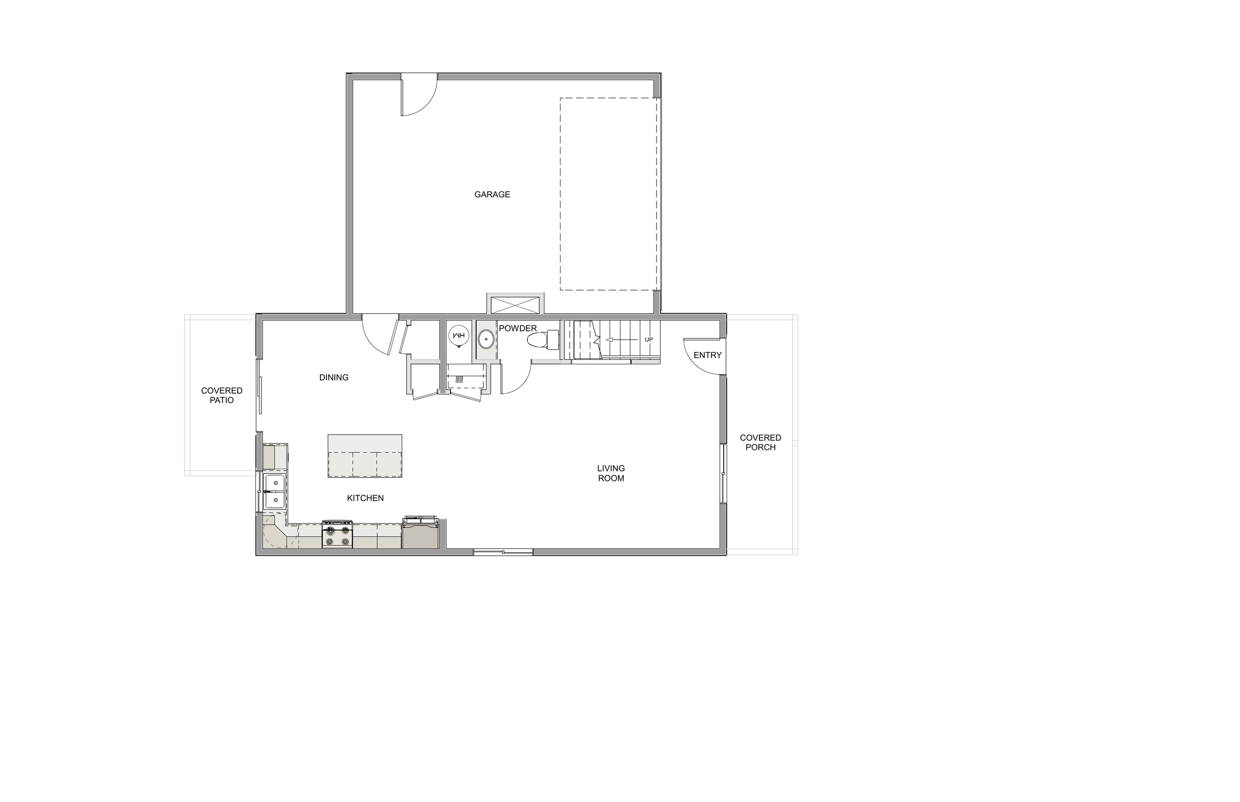 Main level Floor plan for Shed Roof Modern.