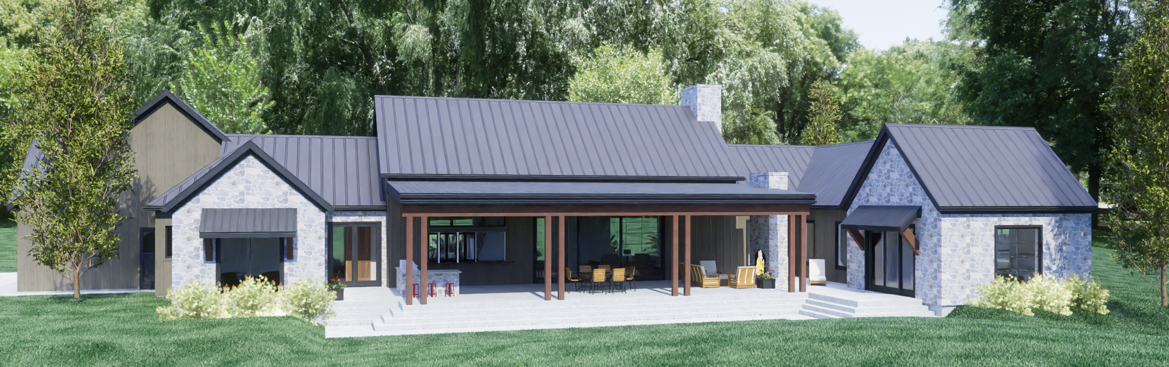Timber Entry Ranch alternate exterior rendering