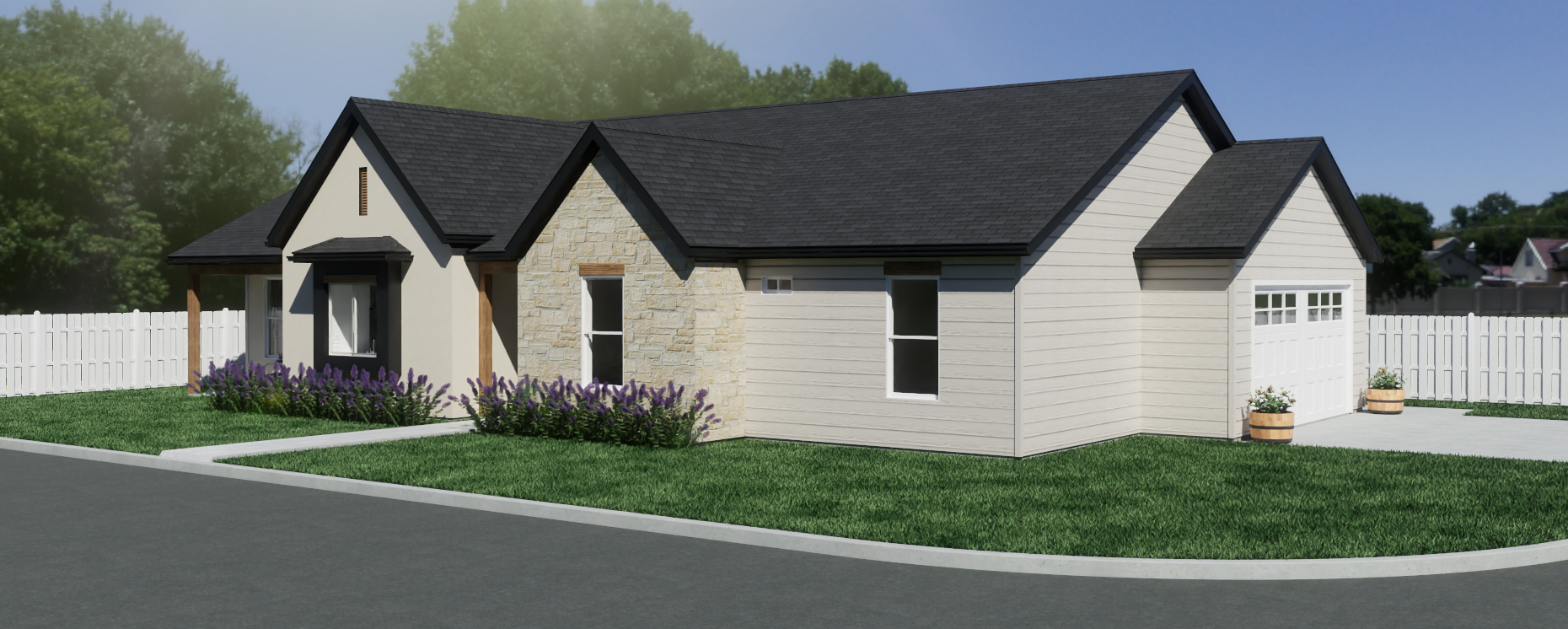 Stone Gable Ranch exterior rendering 2