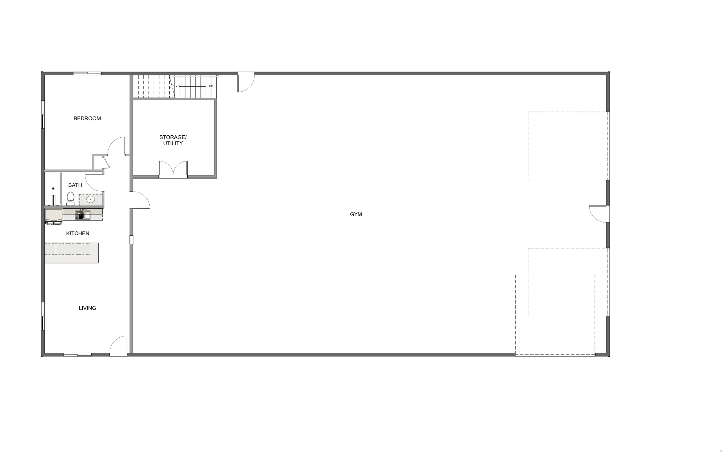Main level floor plan for Garage with Sports Court.