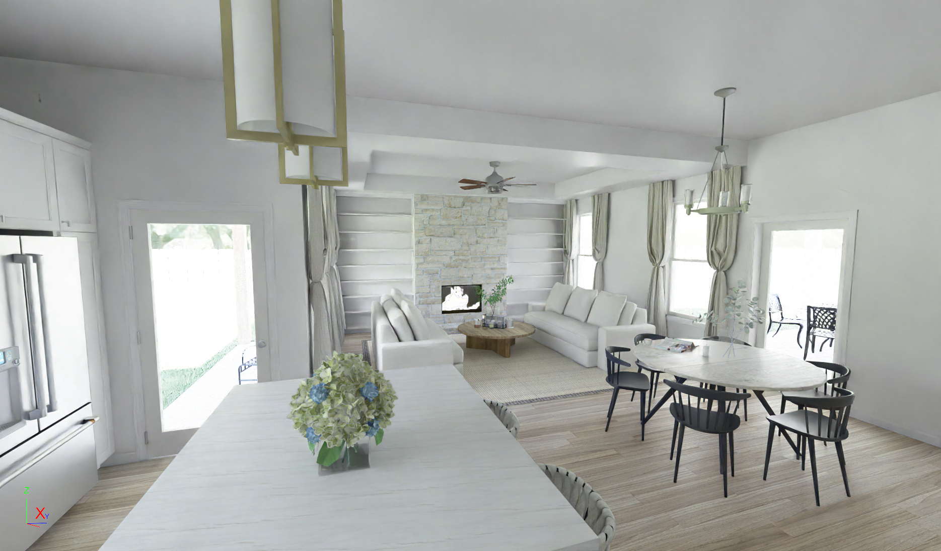 Stone Gable Ranch interior rendering 2