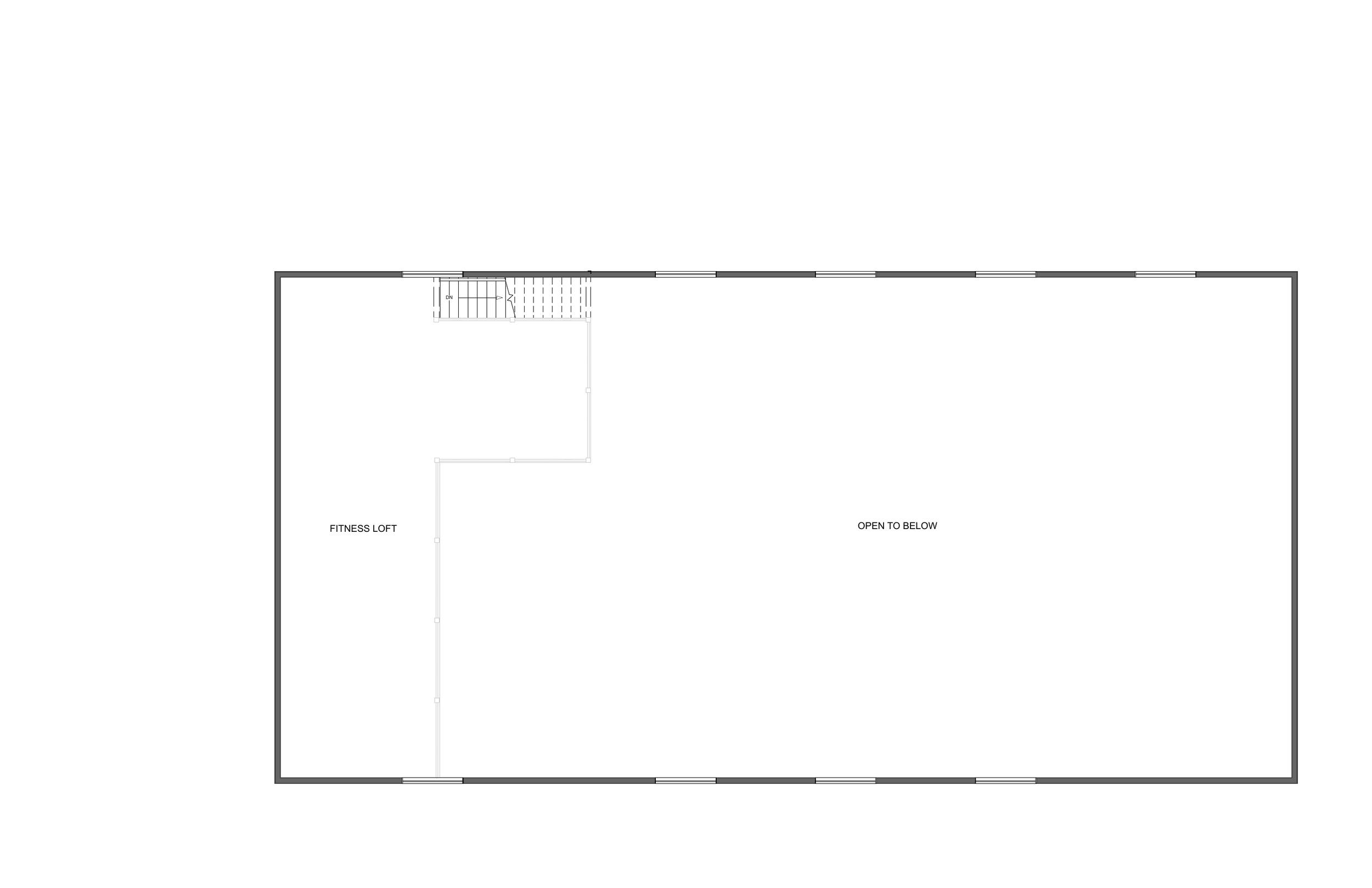 Upper level floor plan for Garage with Sports Court.