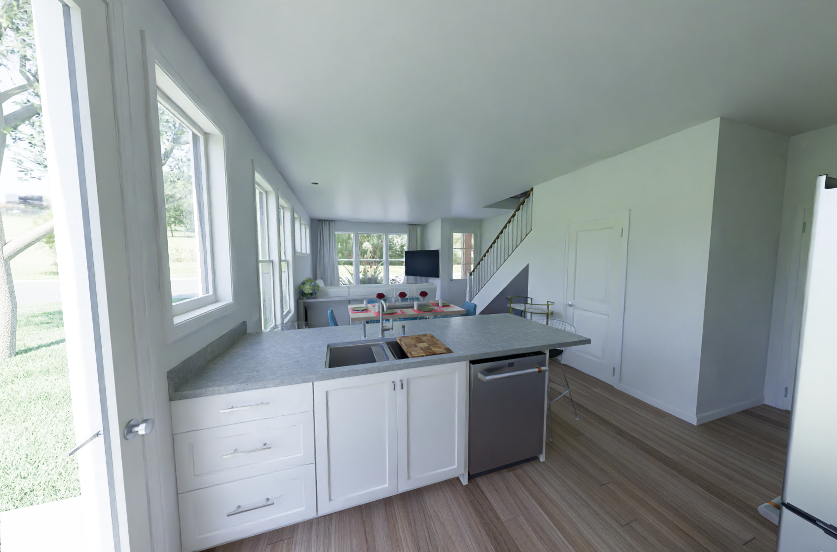 Interior rendering of Brick Two Story — Concept 1, view 1.