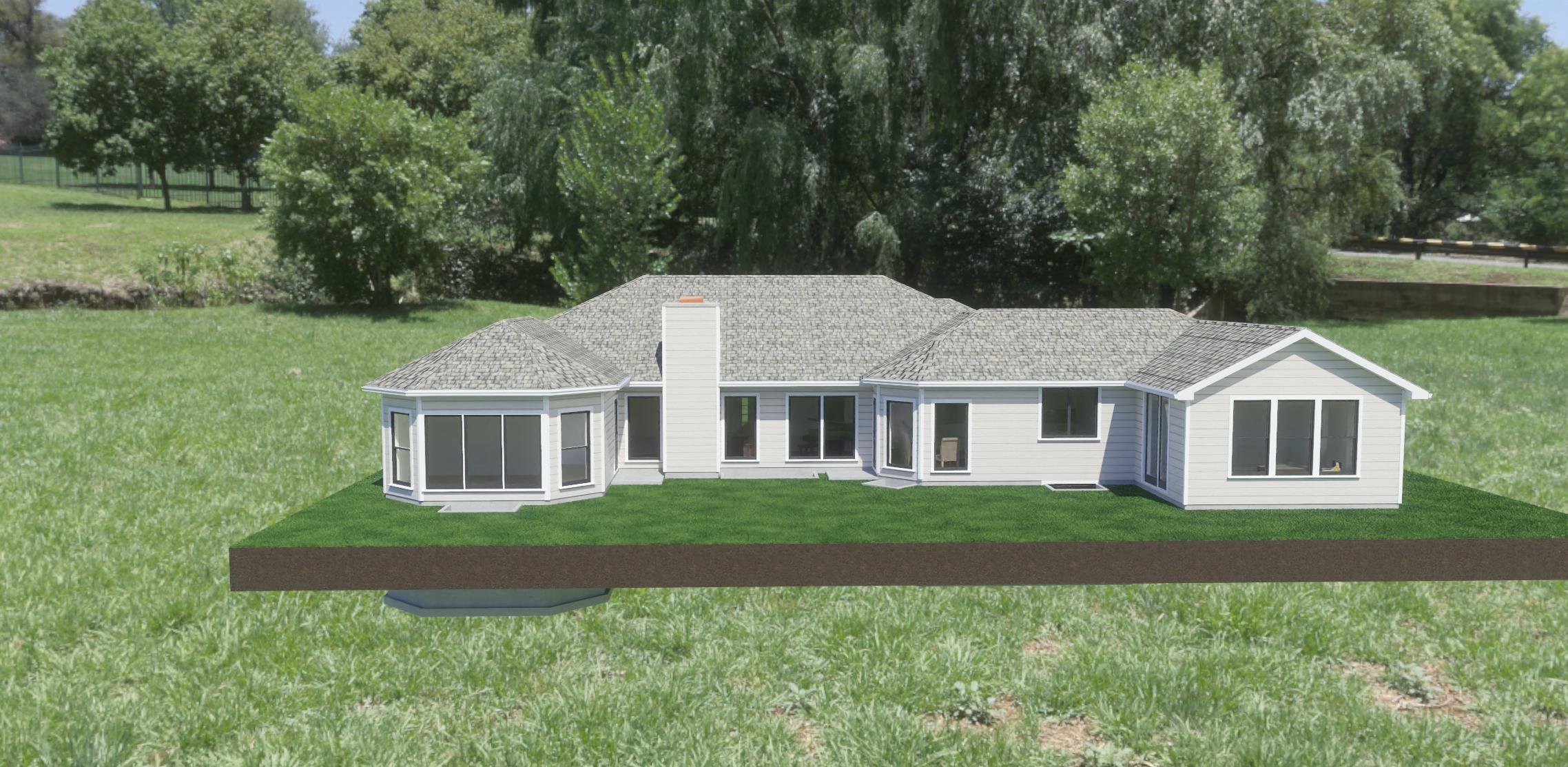 Rear exterior of Boise Remodel 3, alternate design.