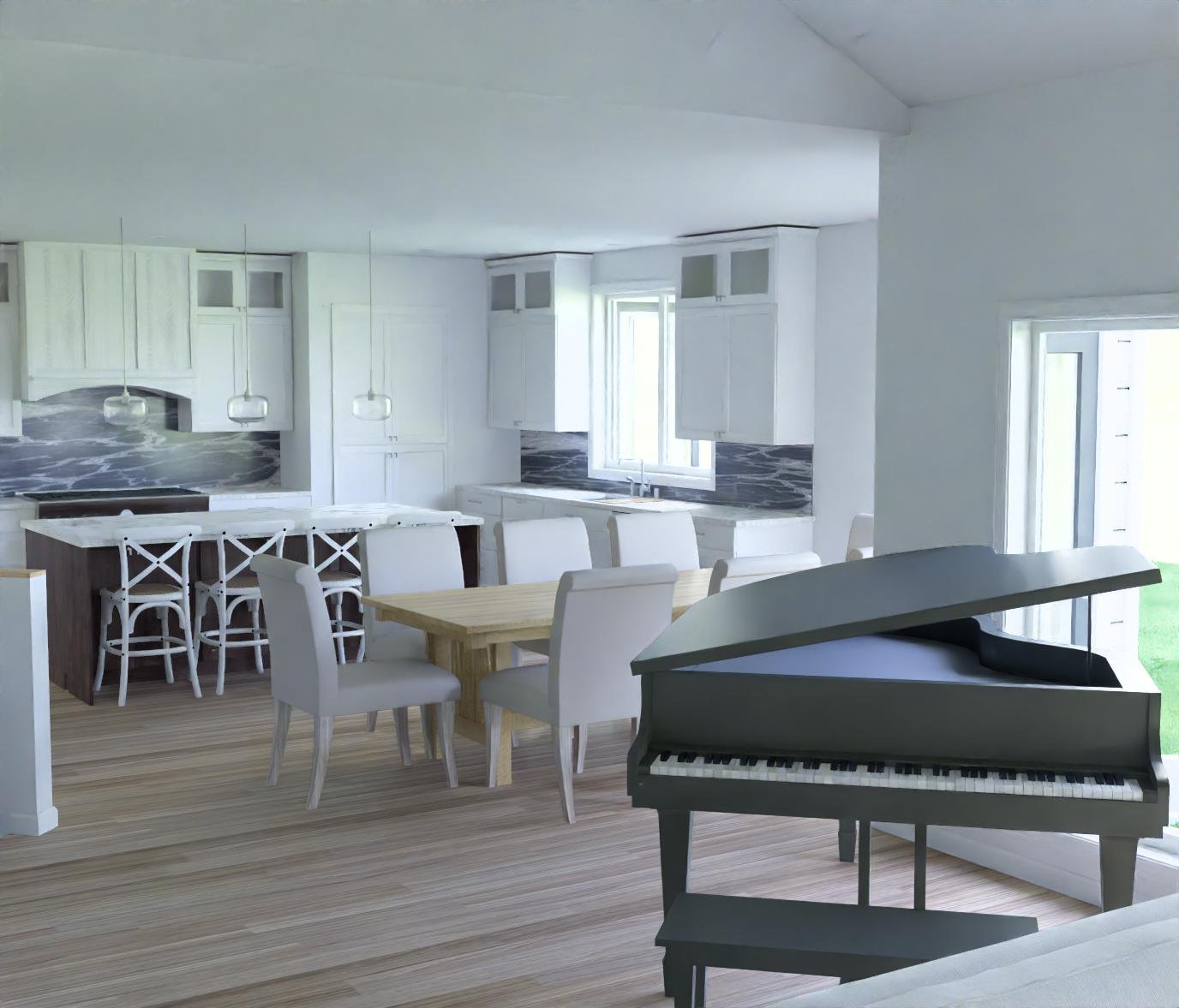 Interior living space in Boise Remodel 3, alternate design.