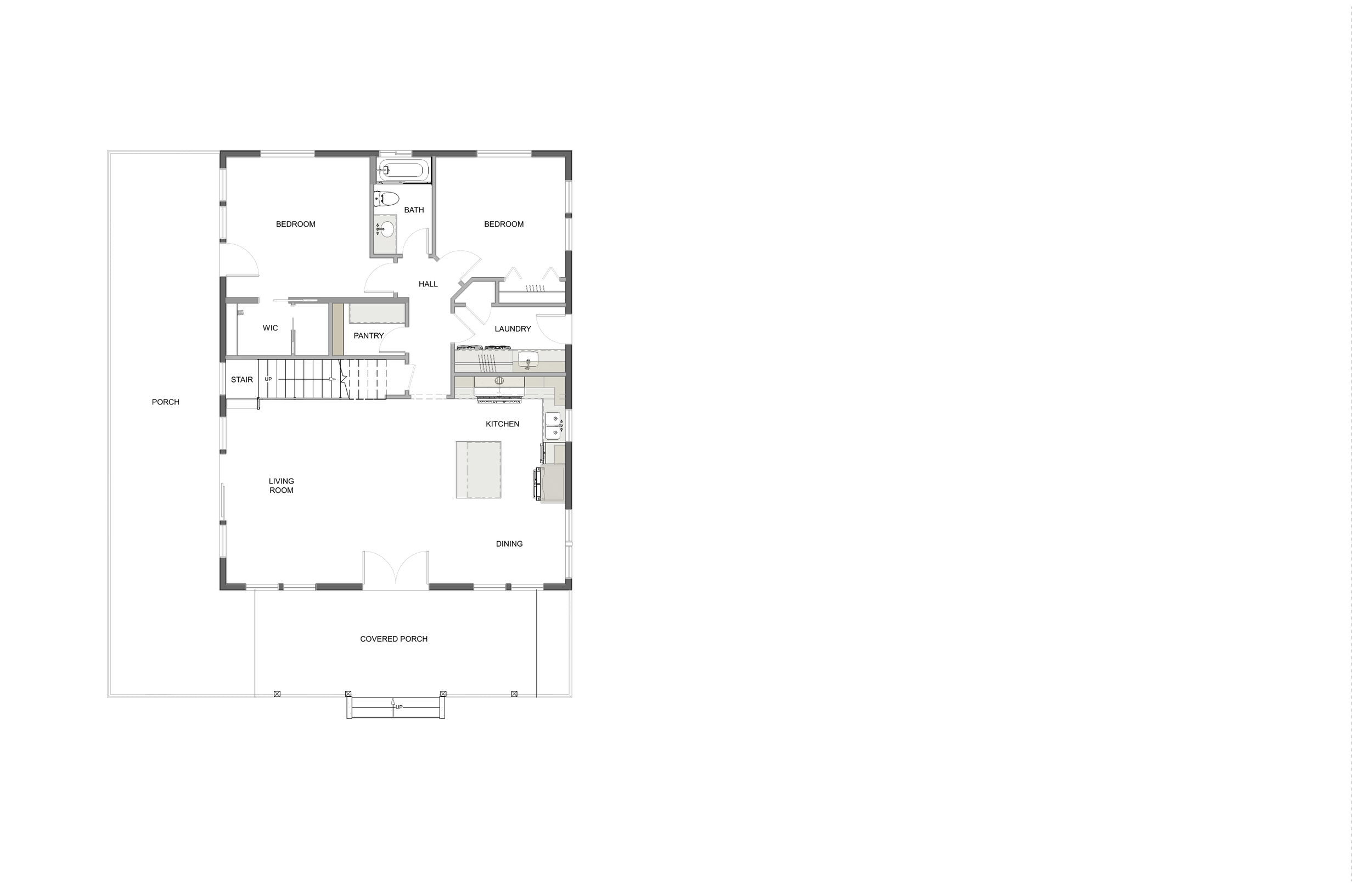Loft Cottage main level floor plan