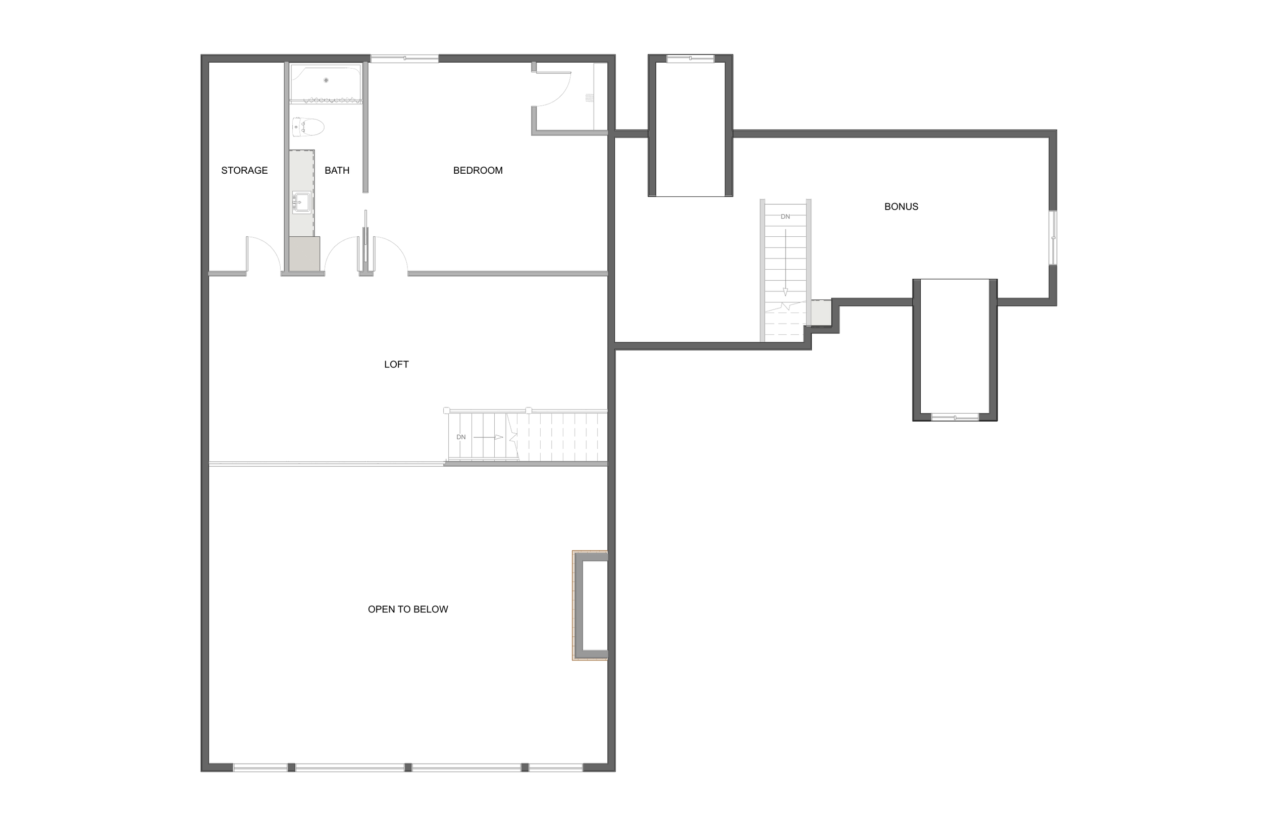 Timber Porch Lodge upper level floor plan