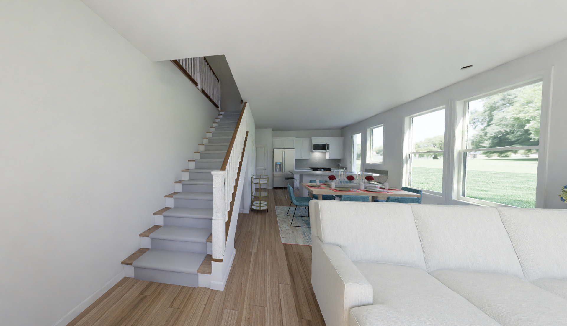 Interior rendering of Brick Two Story — Concept 1, view 2.