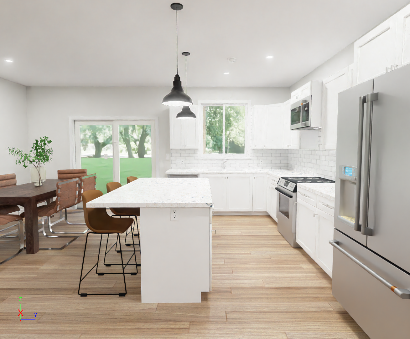 Second interior view of Compact Gabled Home.