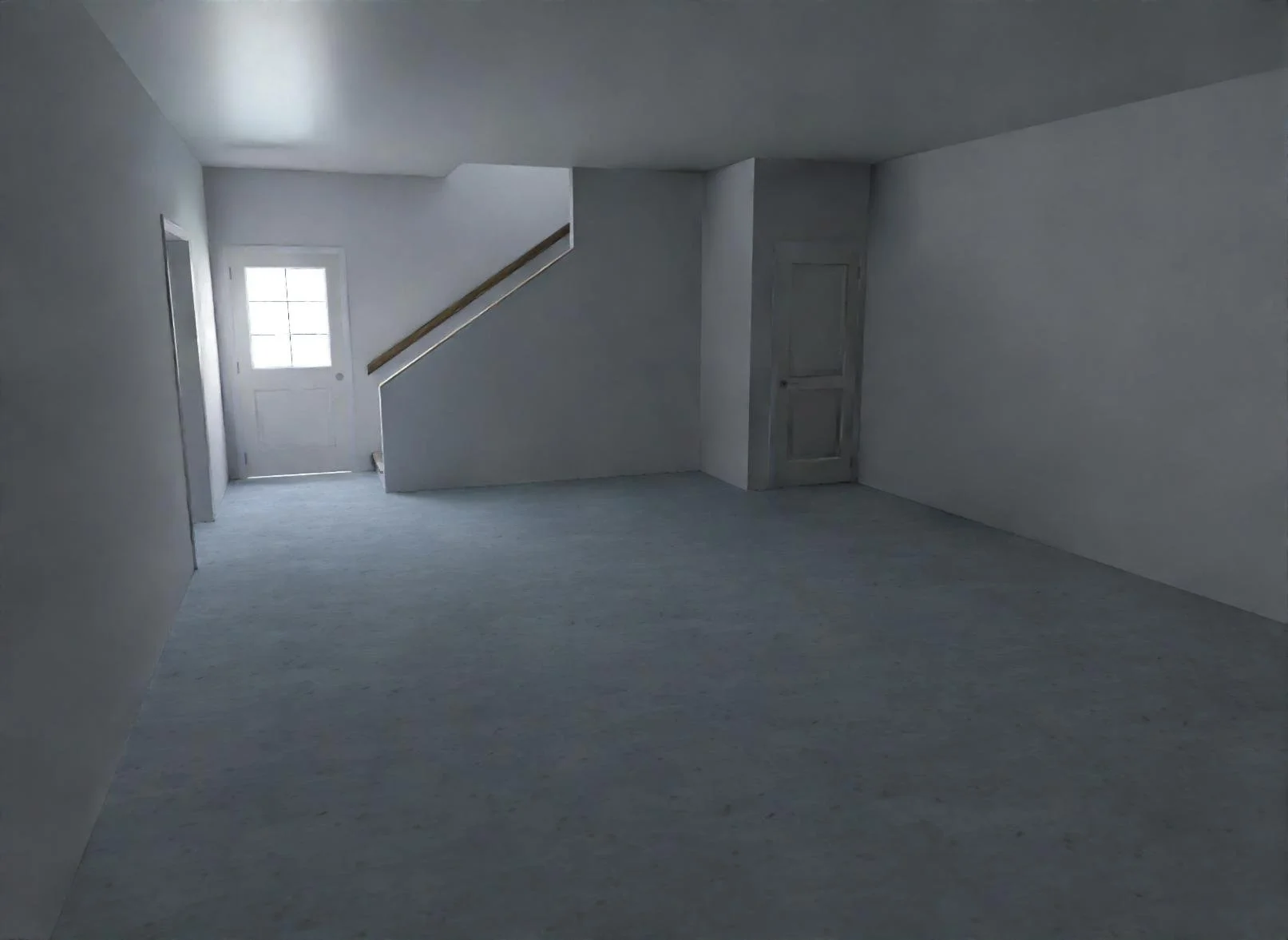 Garage with Loft interior rendering, view 1
