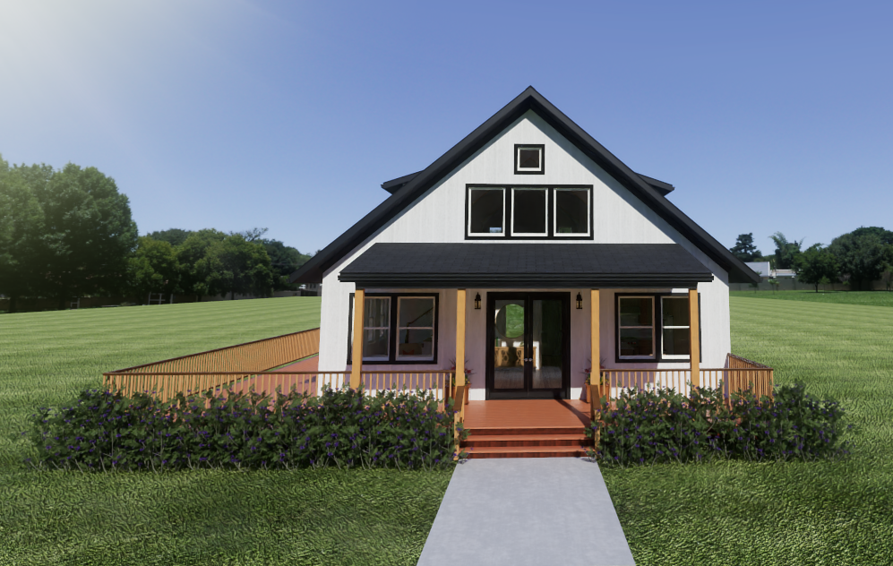 Loft Cottage exterior rendering 2