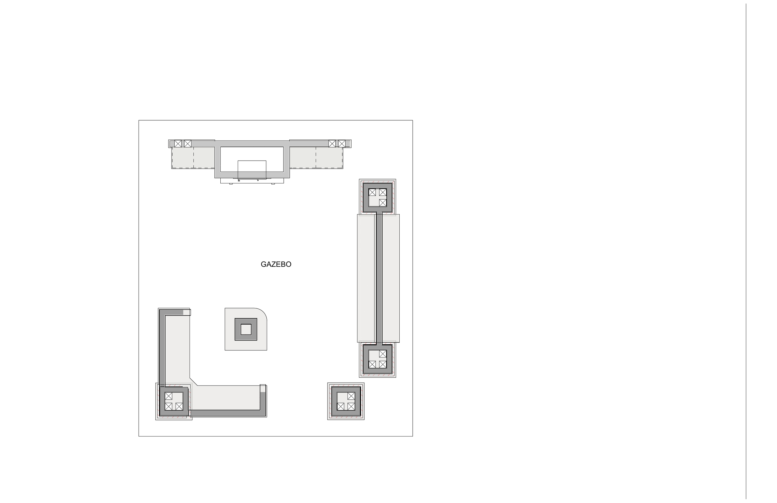 Floor plan of the outdoor living pavilion.