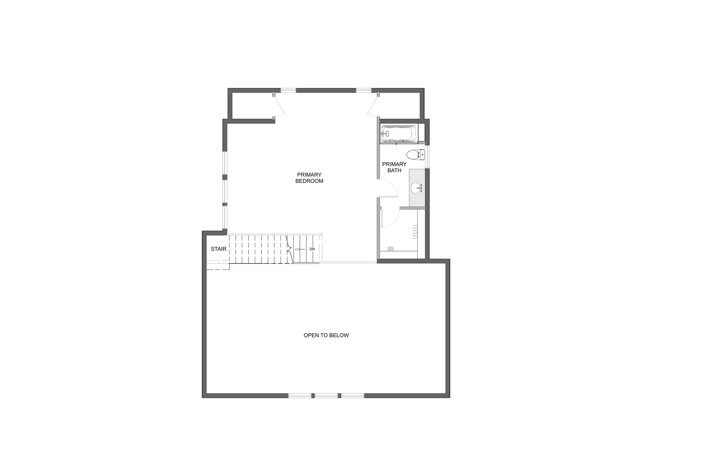 Loft Cottage upper level floor plan