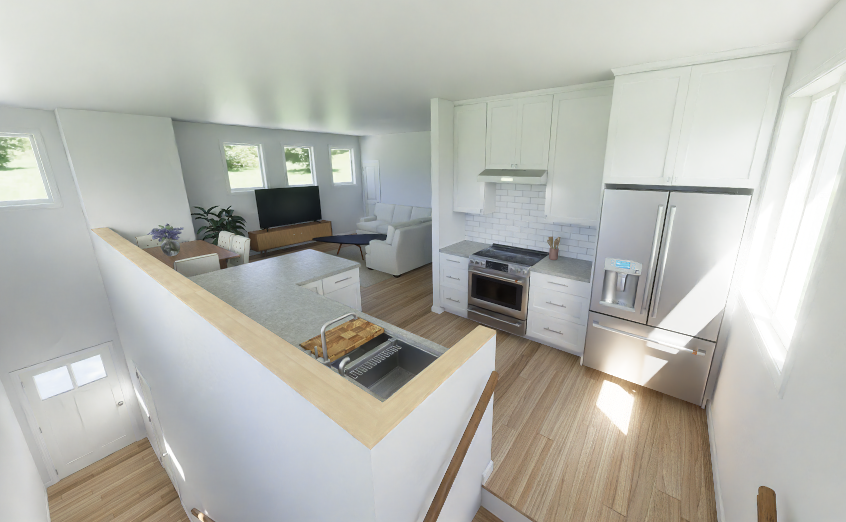 Interior rendering of Blue Two Story — Concept 2, view 2.