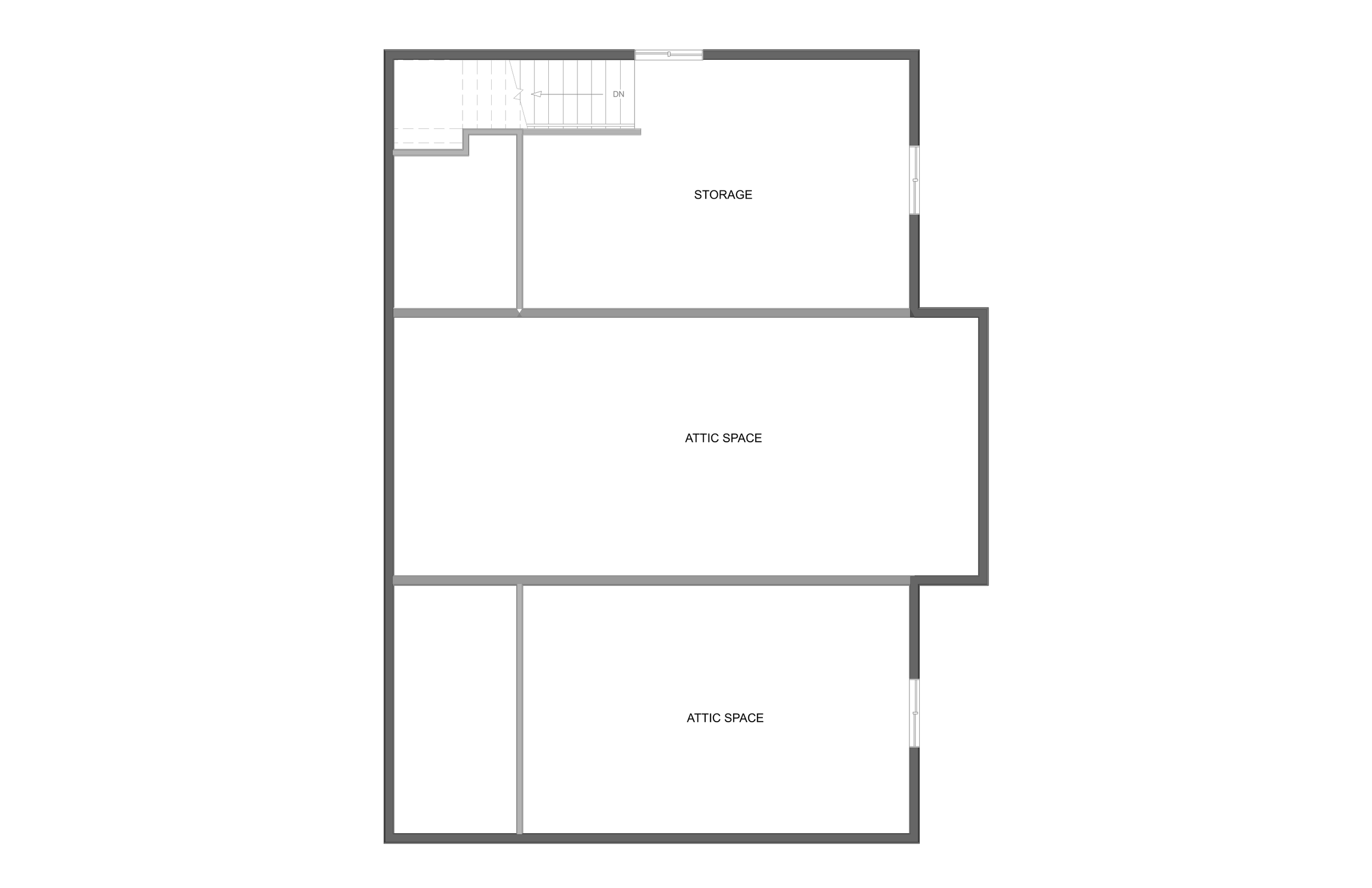 Stone and Timber Home upper level floor plan.