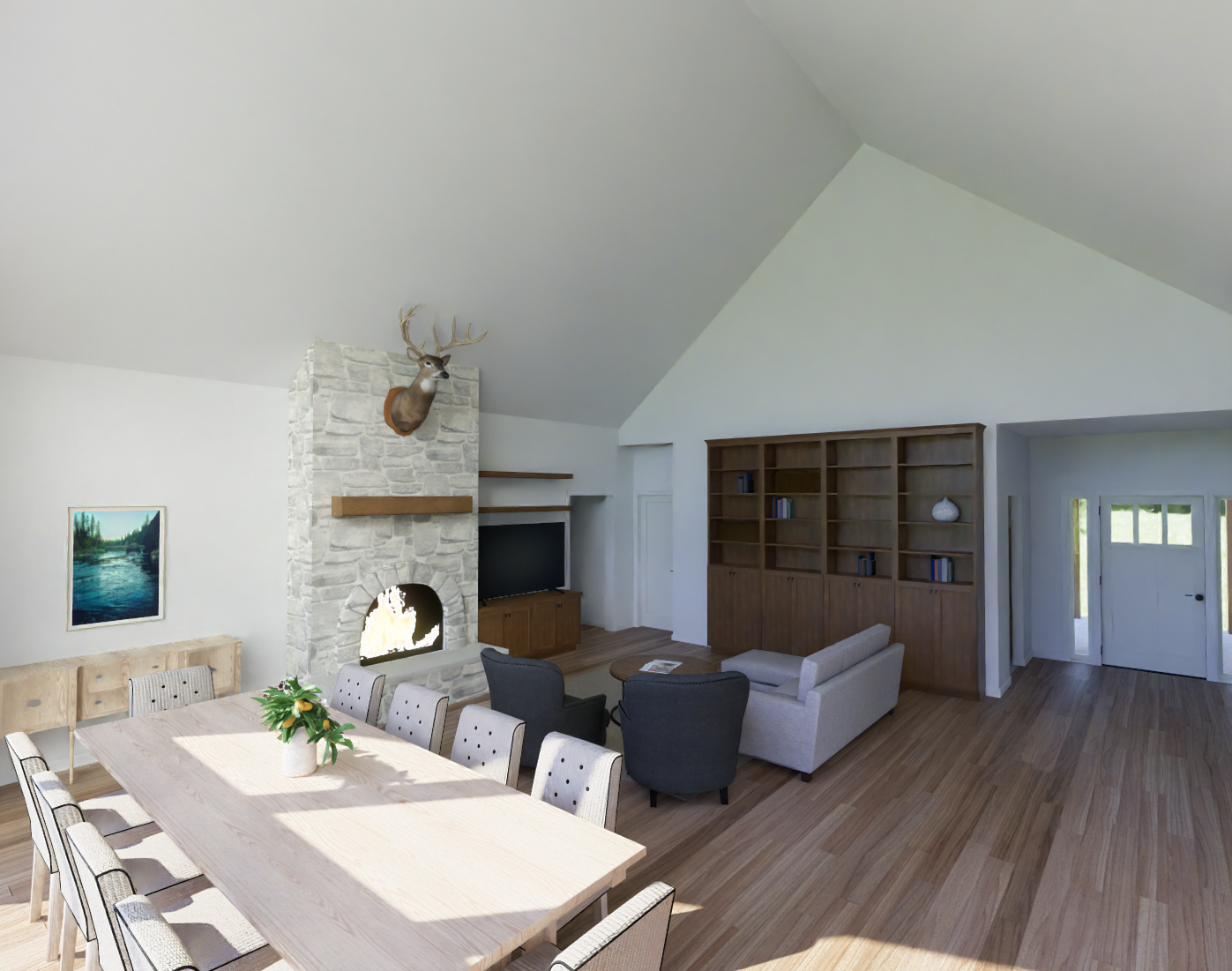 Rustic Timber Ranch interior rendering 5