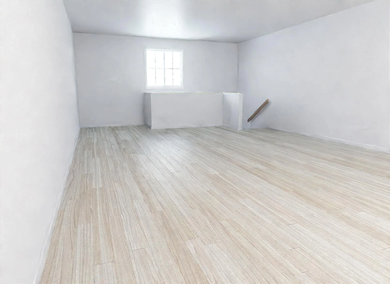Garage with Loft interior rendering, view 2