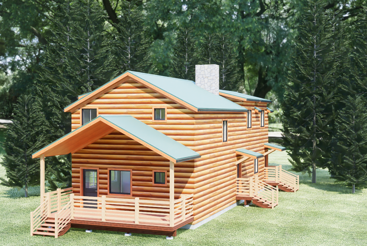 Two Story Log Cabin