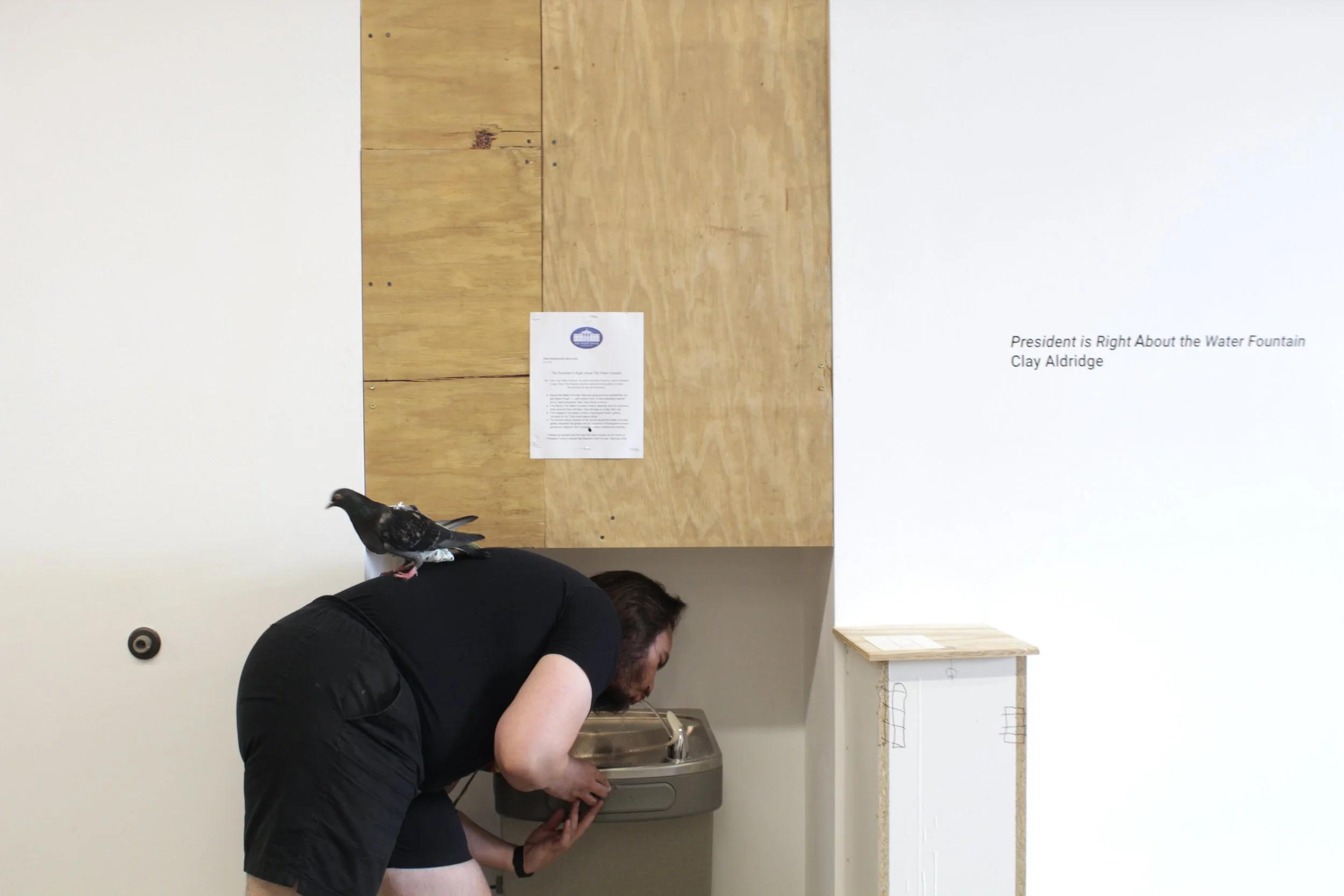 september exhibition, "President is Right About the Water Fountain" clay aldridge